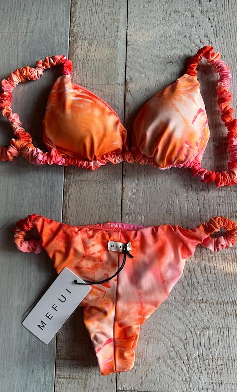 Triangolo Laccio unito Frou Frou Tye Dye Arancio