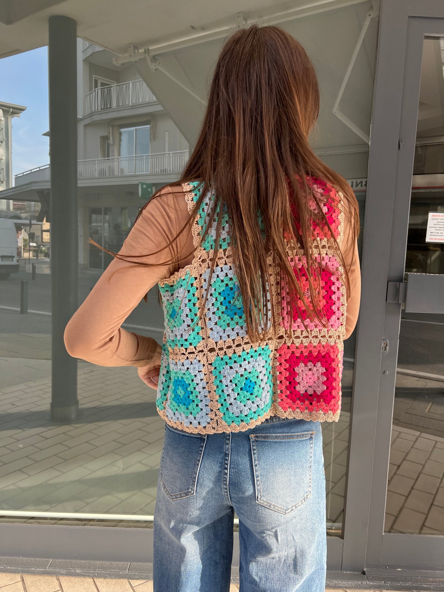 Gilet crochet bicolor