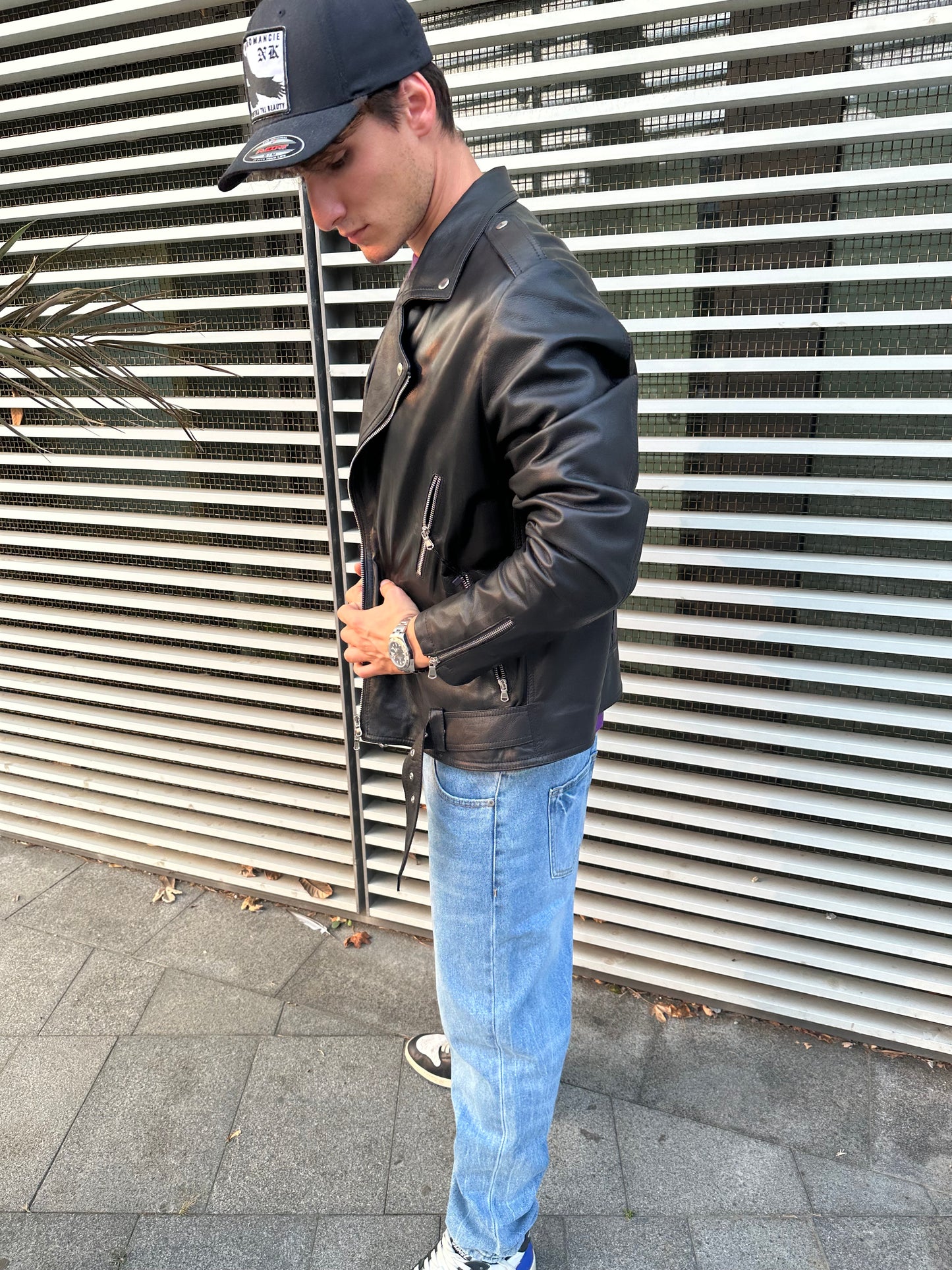 Chiodo Biker in pelle