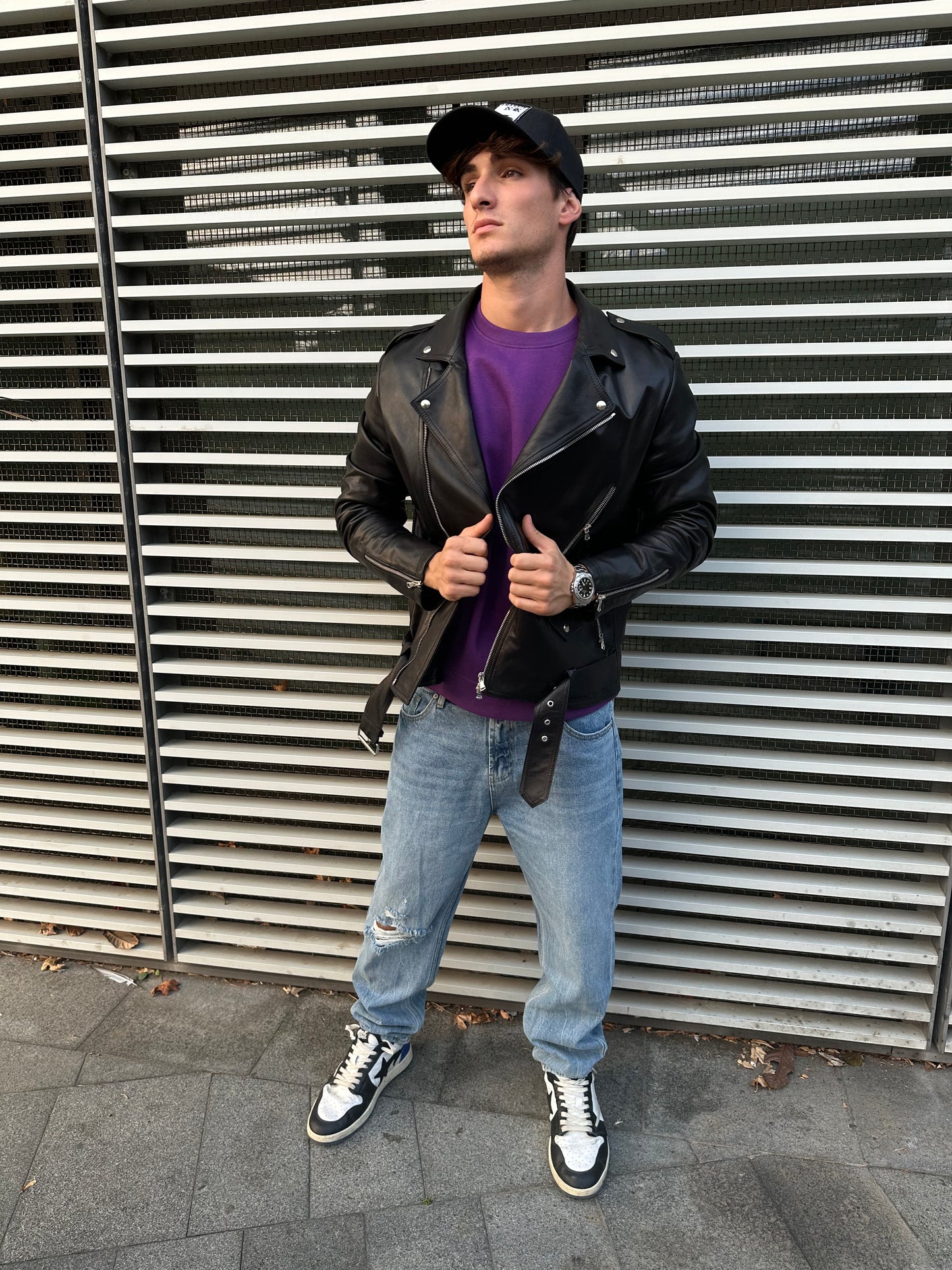 Chiodo Biker in pelle