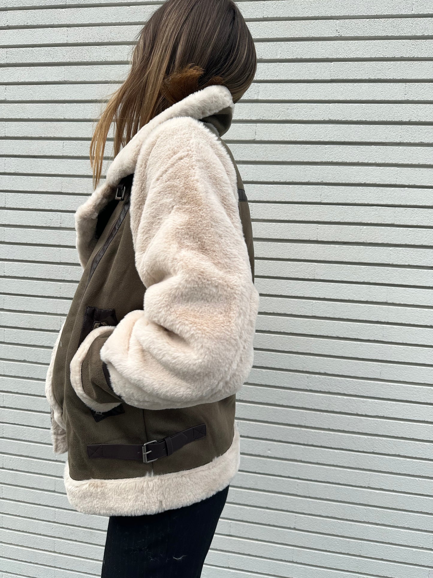 Eco-pelliccia Khaki