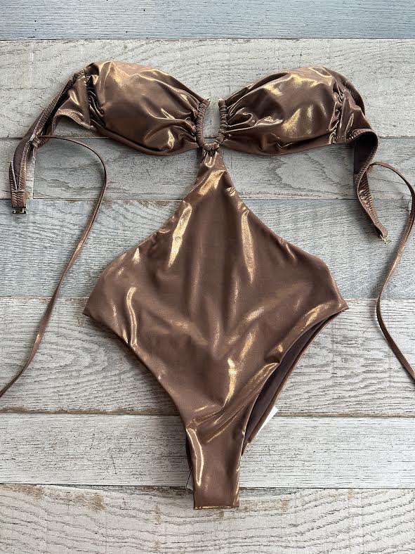Bikini Intero Laminato Bronzo