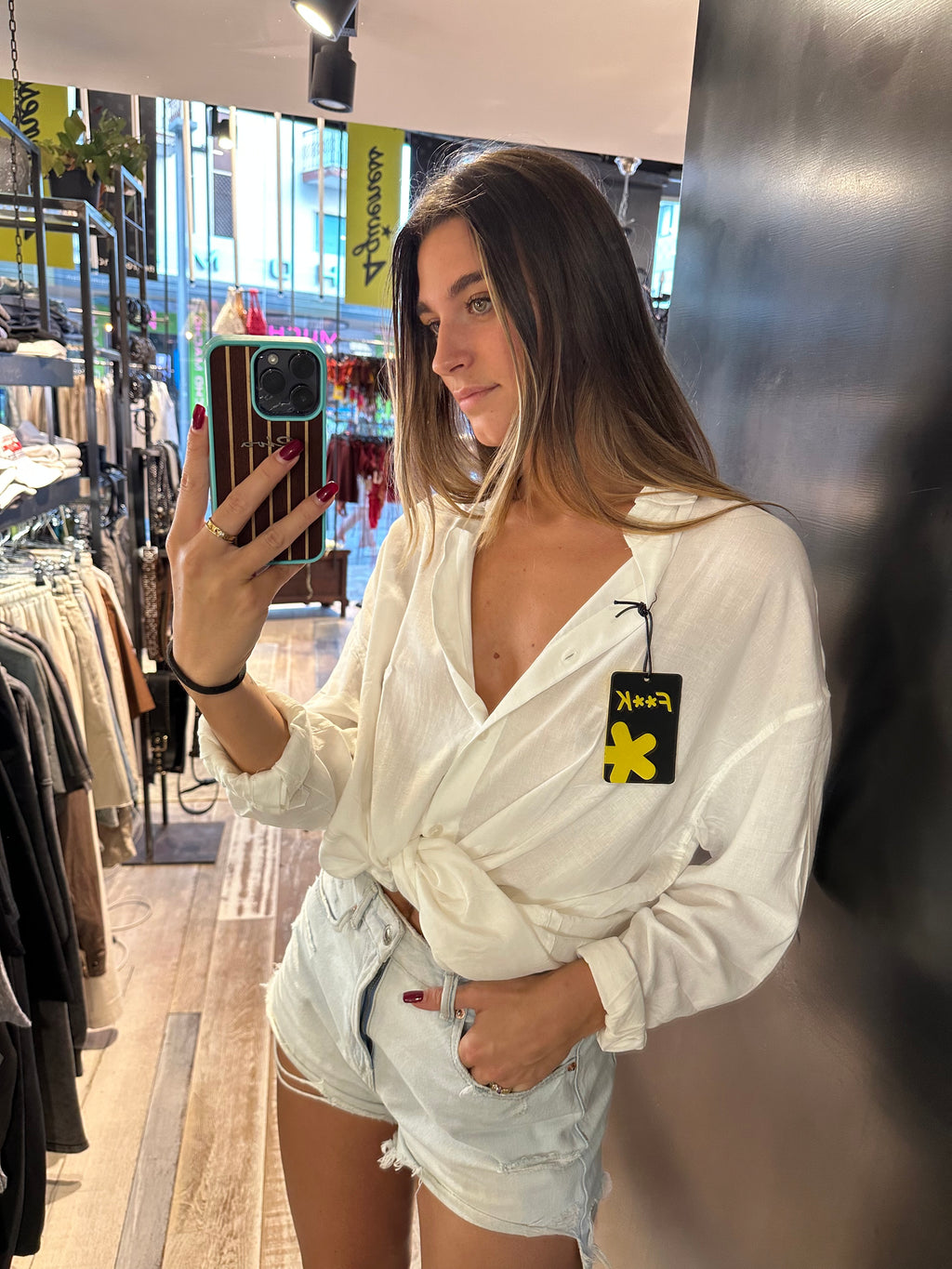 Camicia Oversize in Lino color Bianco