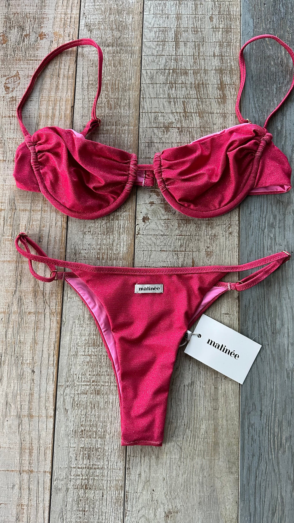 Bikini Balconcino Marina Lurex Rosa Fucsia