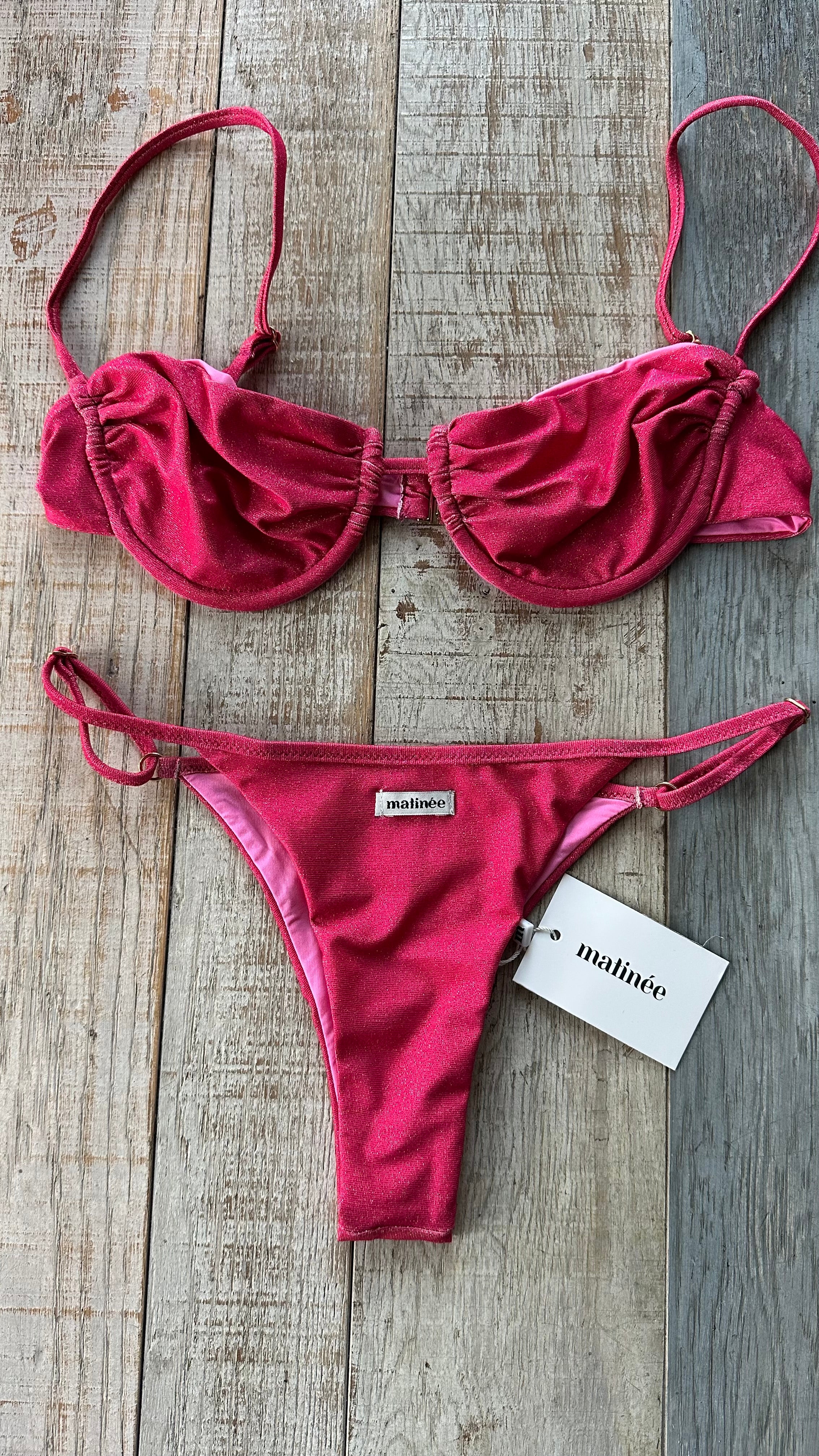 Bikini Balconcino Marina Lurex Rosa Fucsia