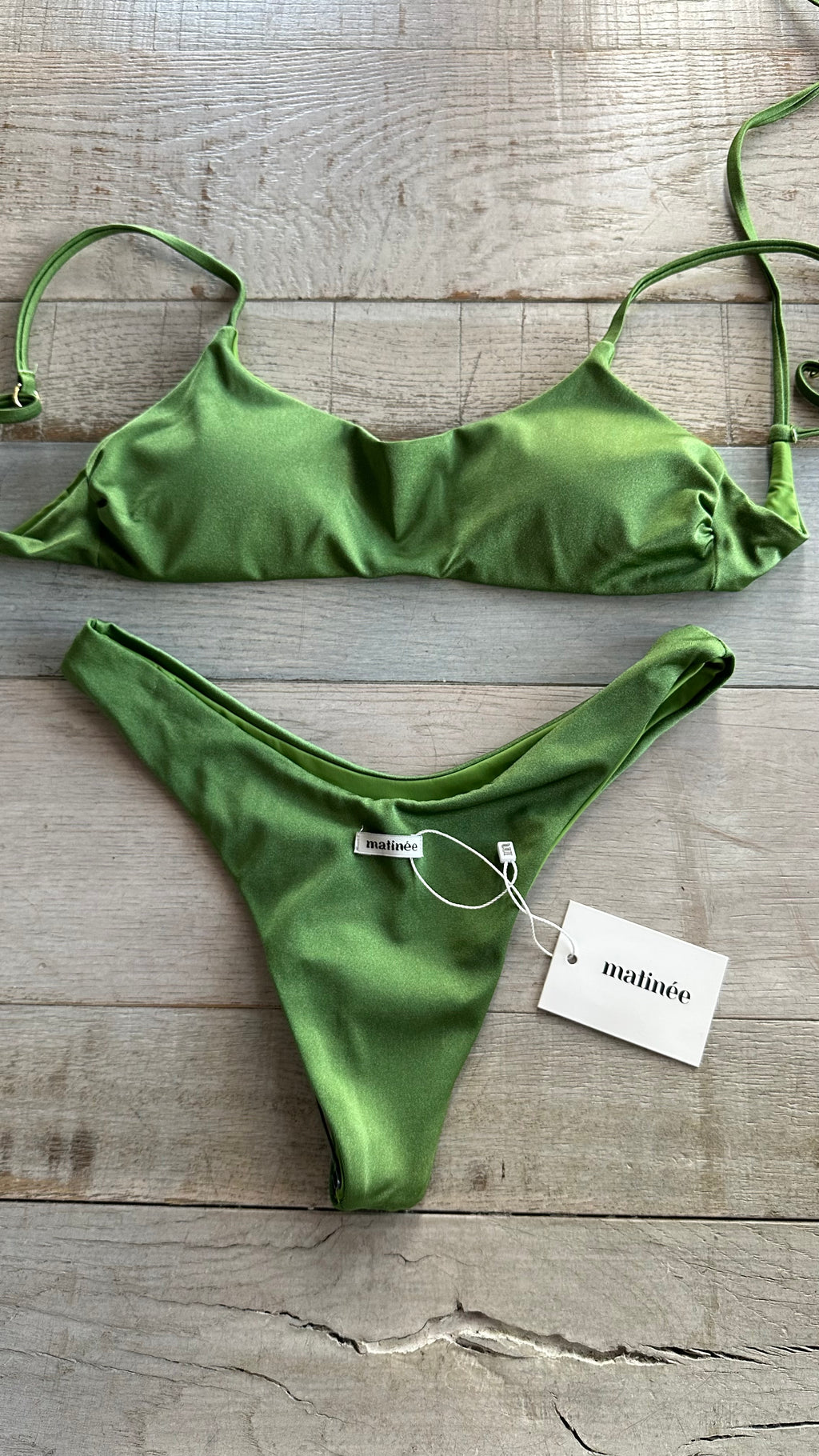Bikini Top in Lycra Lucida Verde