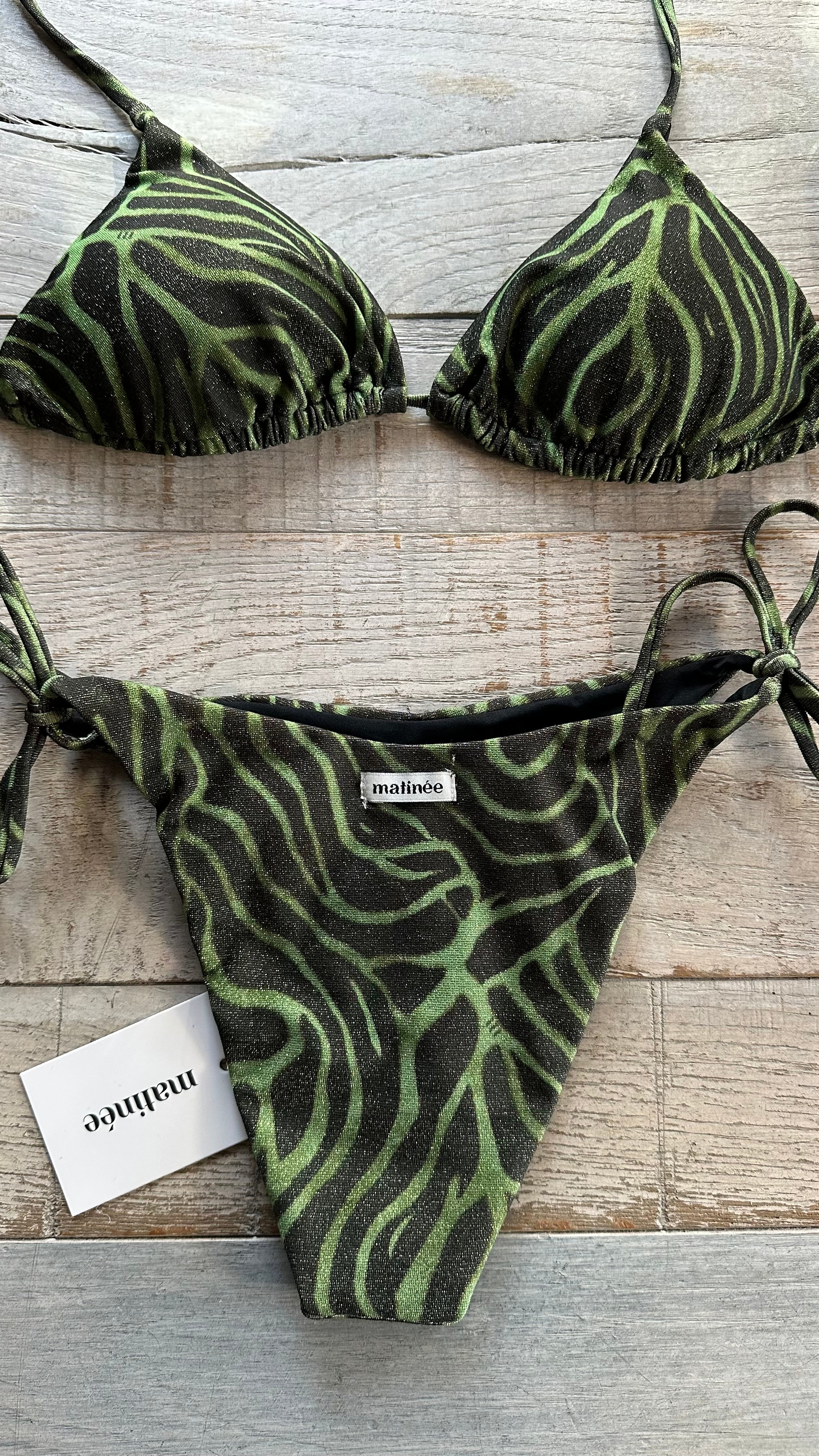 Triangolo Zebra Verde Lurex