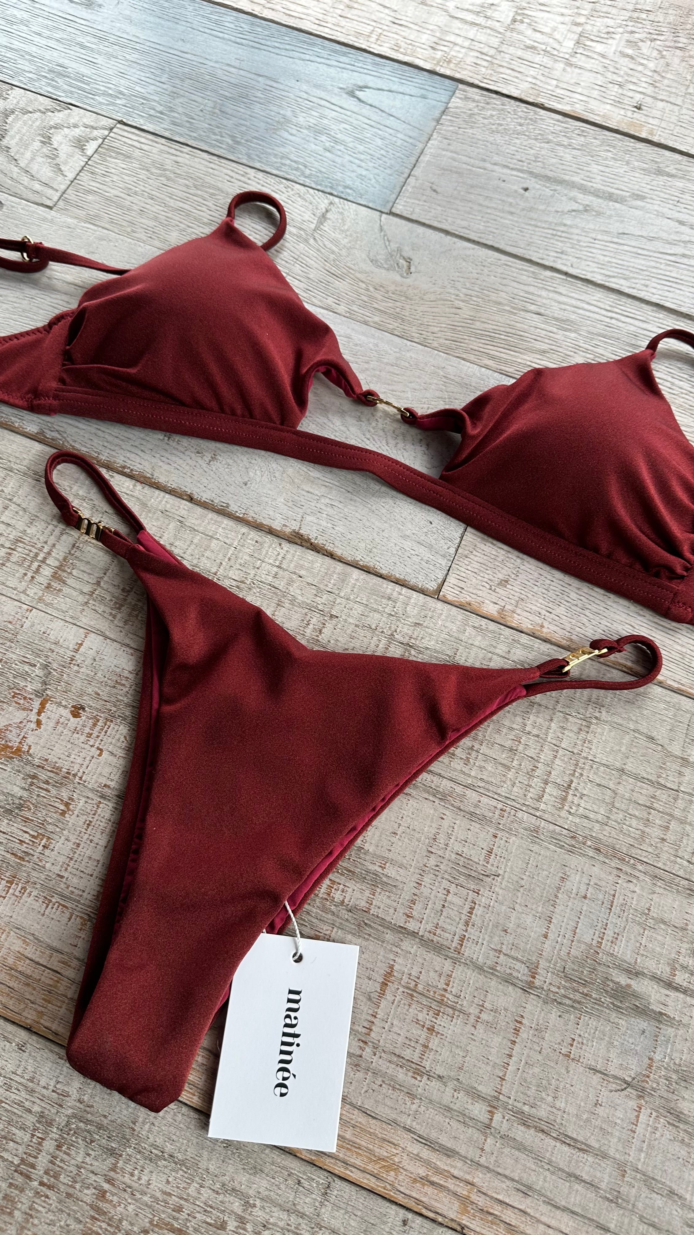 Bikini Top Taylor Lycra Lucida Vino