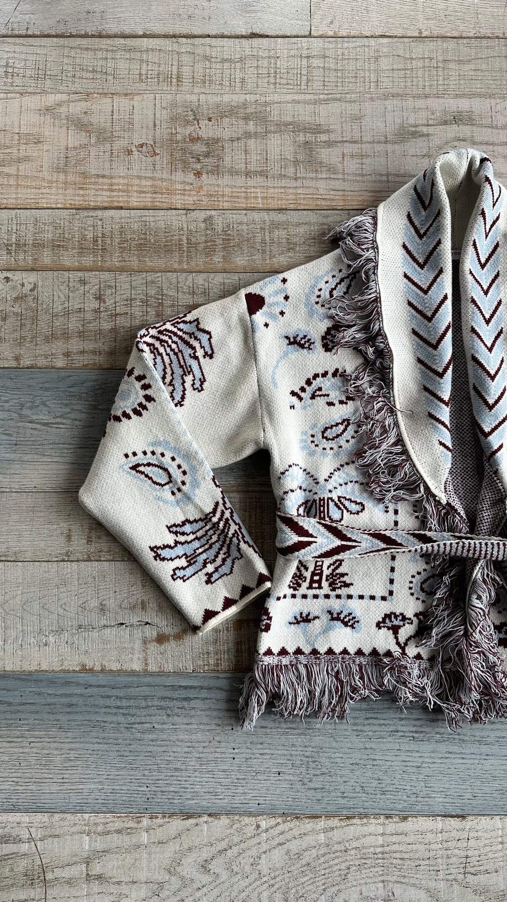 Cardigan Crop Palms White