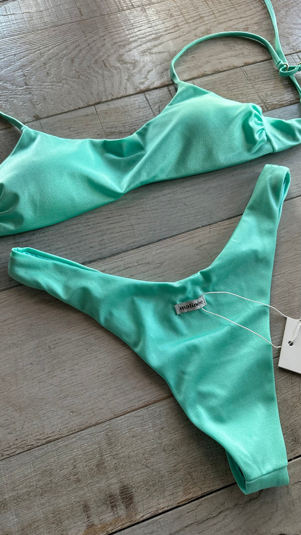Bikini Top in Lycra Lucida Tiffany Verde Acqua