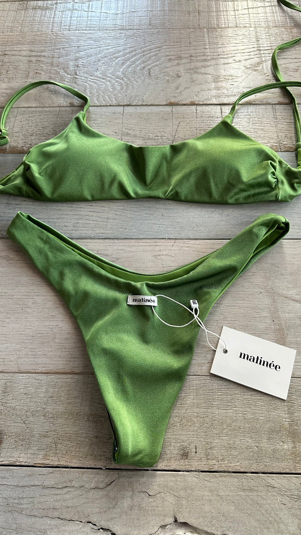 Bikini Top in Lycra Lucida Verde