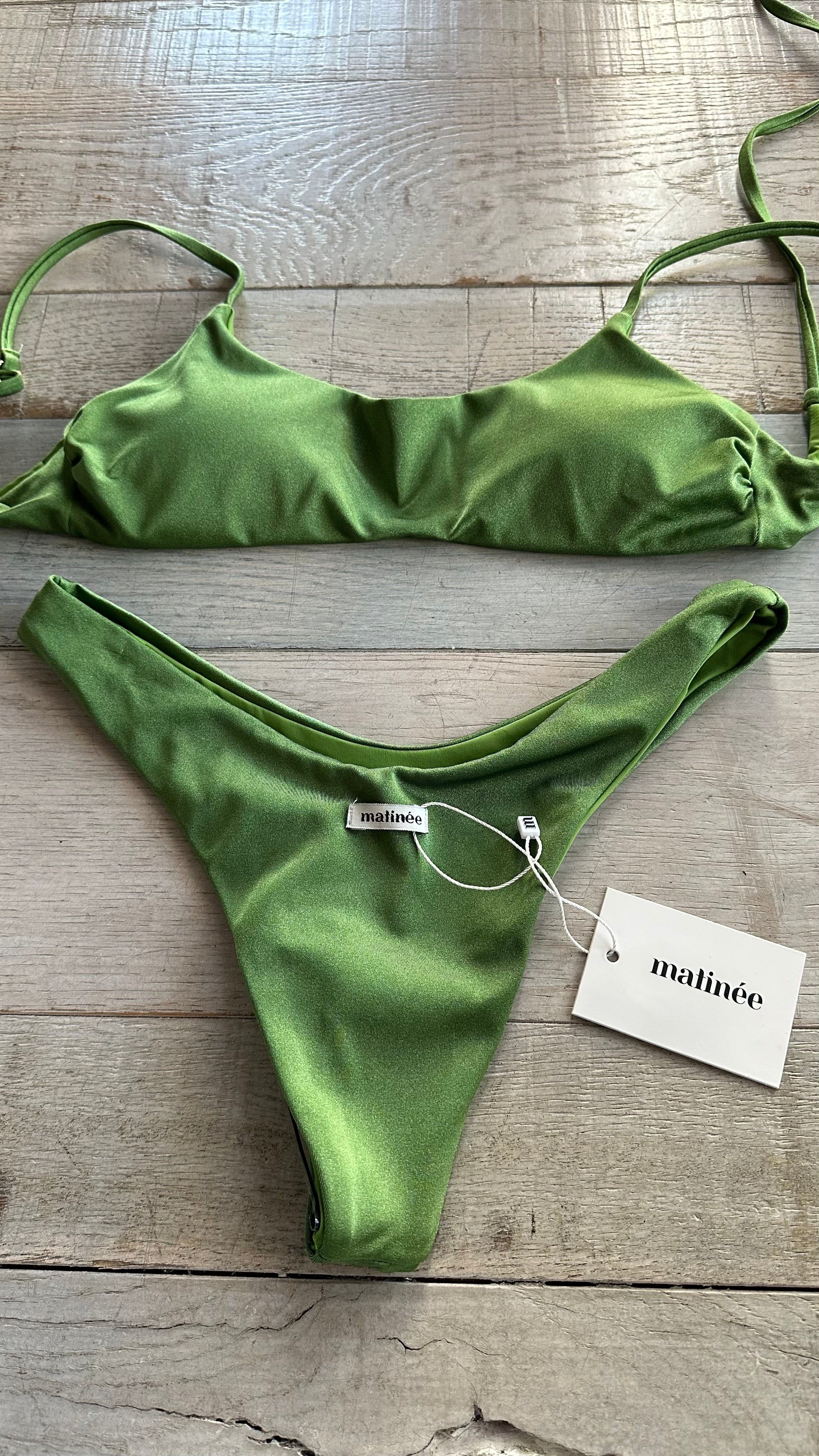 Bikini Top in Lycra Lucida Verde