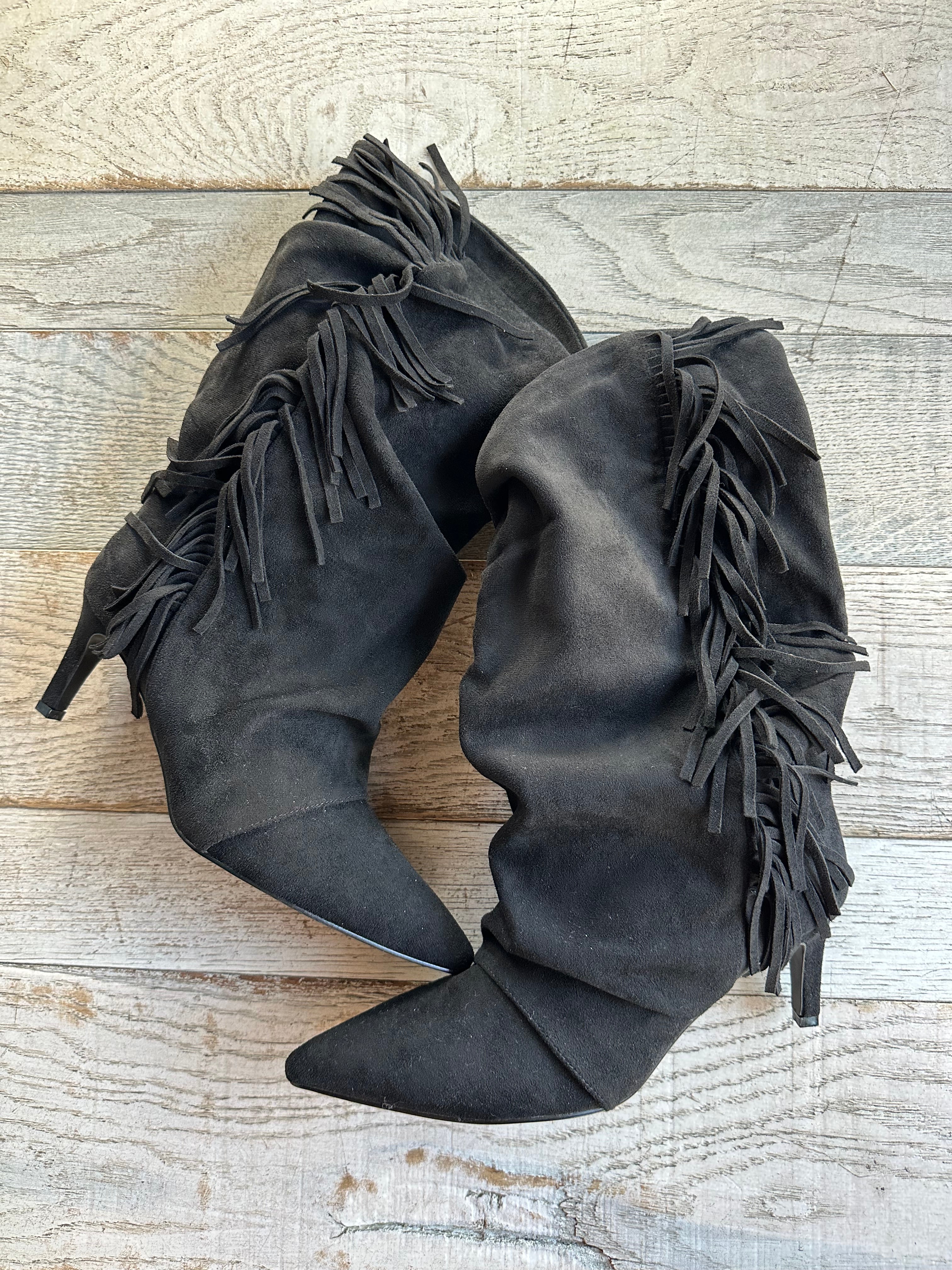 Stivale Frange Nero