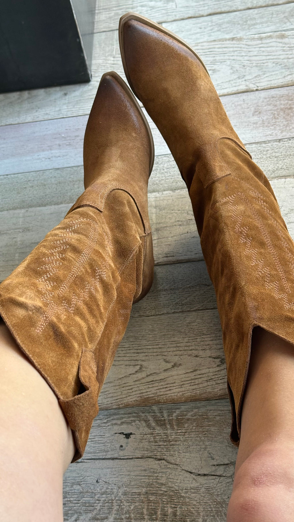 Texano In camoscio Aranciato