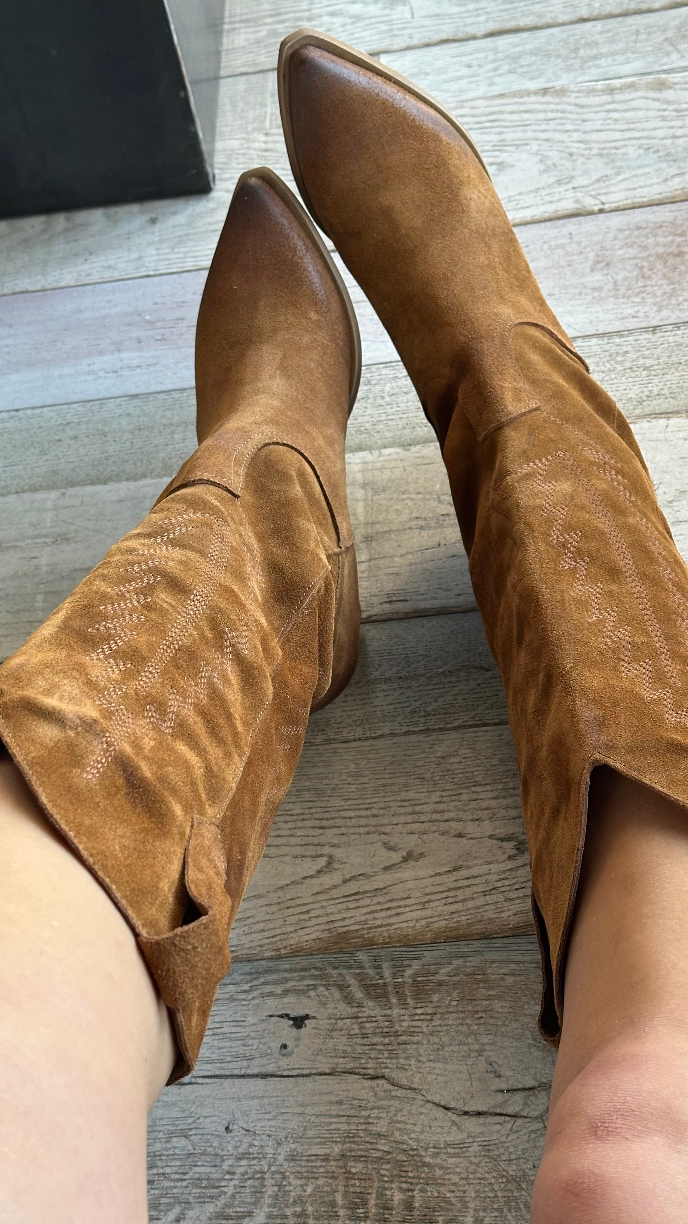 Texano In camoscio Aranciato