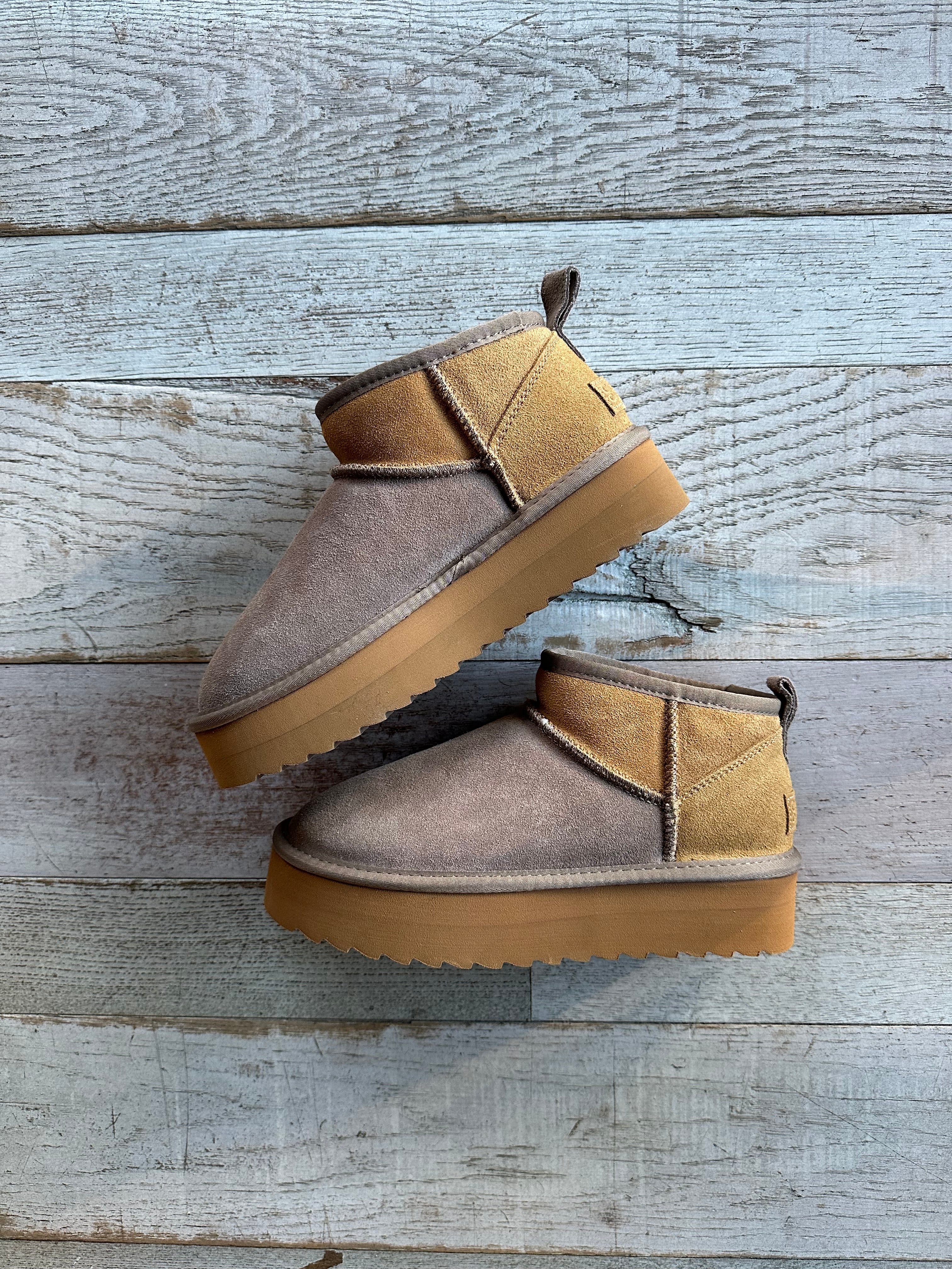 stivaletto scamosciato Tricolor Platform