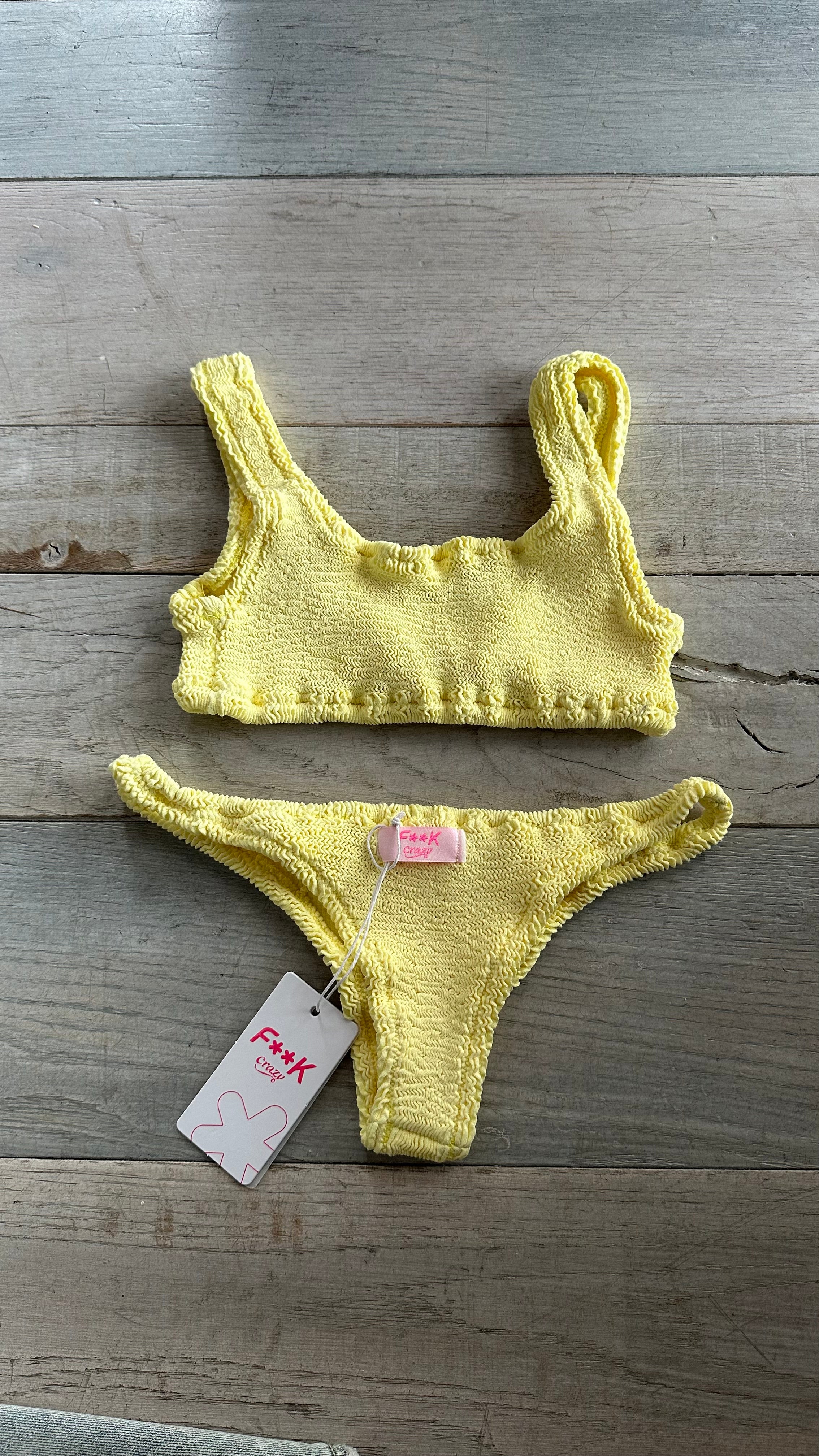Bikini Top Goffrato Giallo