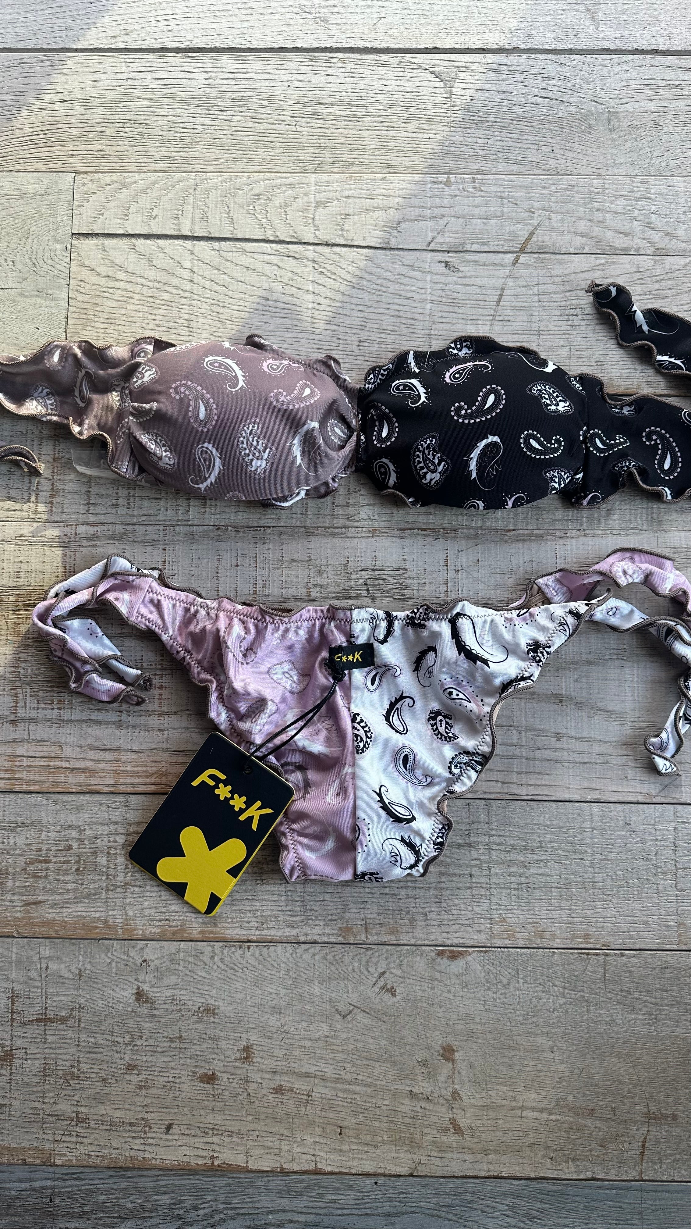 Bikini Fascia Sbambolata Bandana Rosa