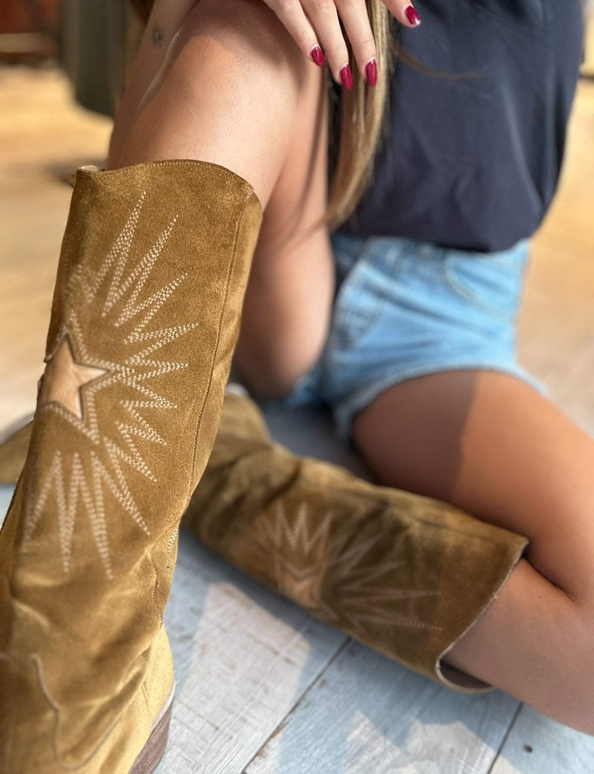 Texano Stella in camoscio