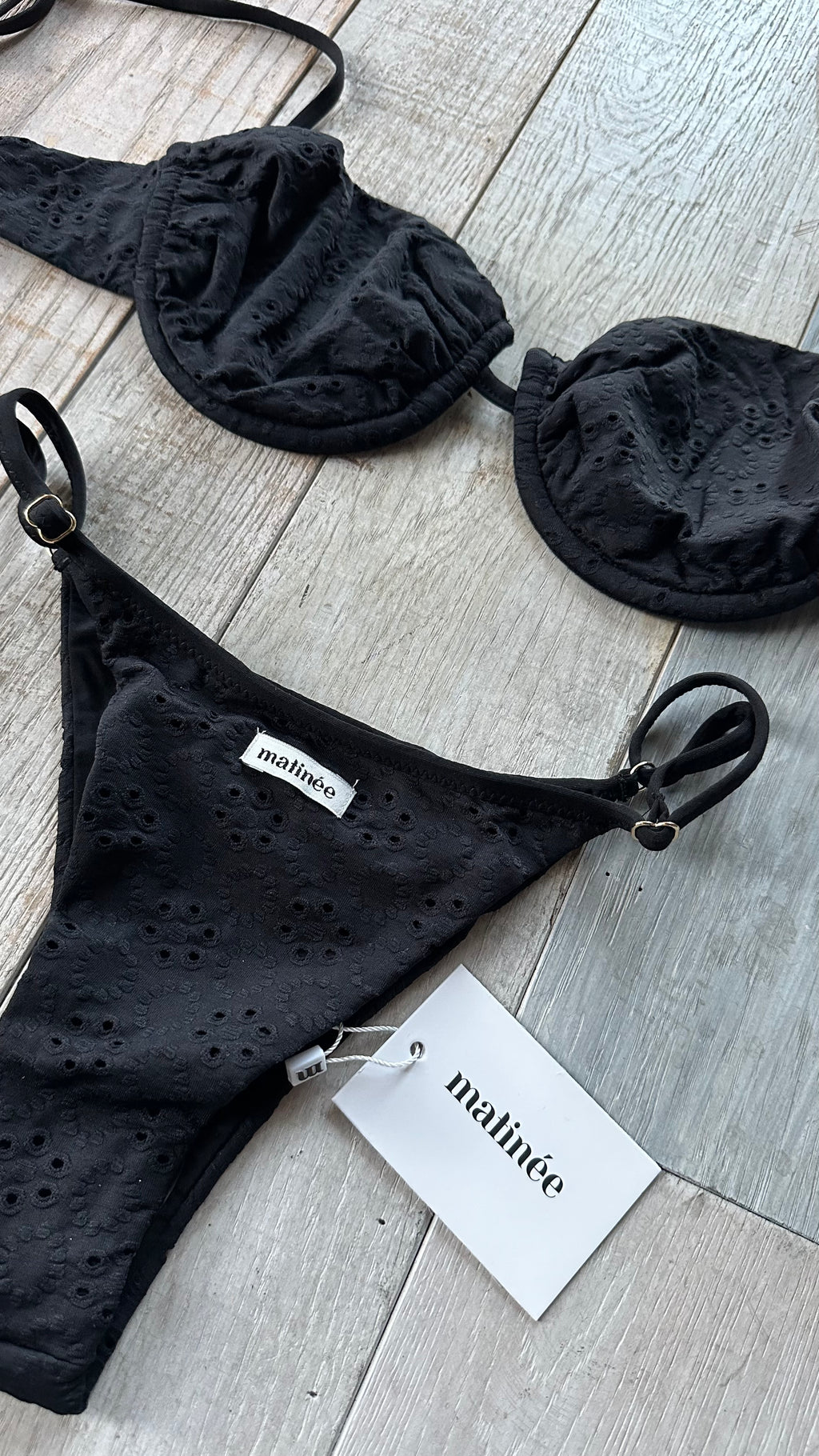 Bikini Balconcino Marina Macramè Sangallo Nero