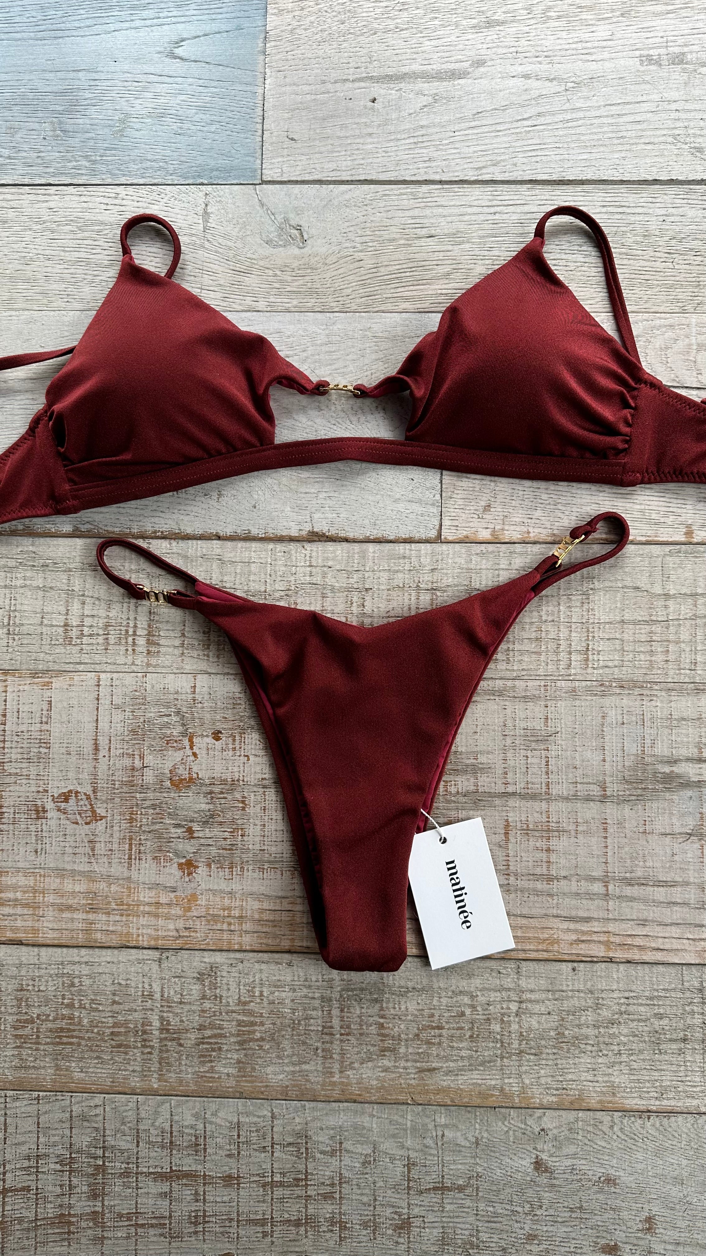 Bikini Top Taylor Lycra Lucida Vino