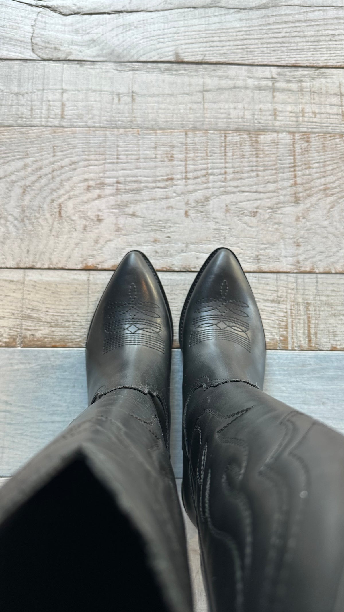 Texano in Pelle Nera «Flame»