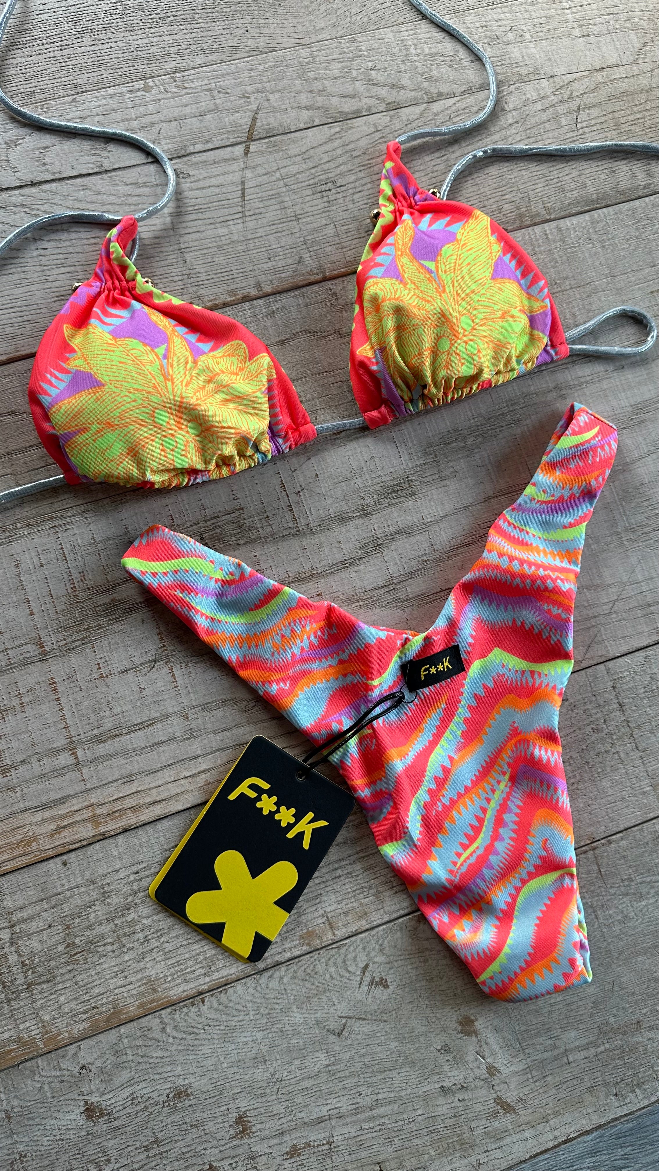 Triangolo In Lycra Multicolor Fluo