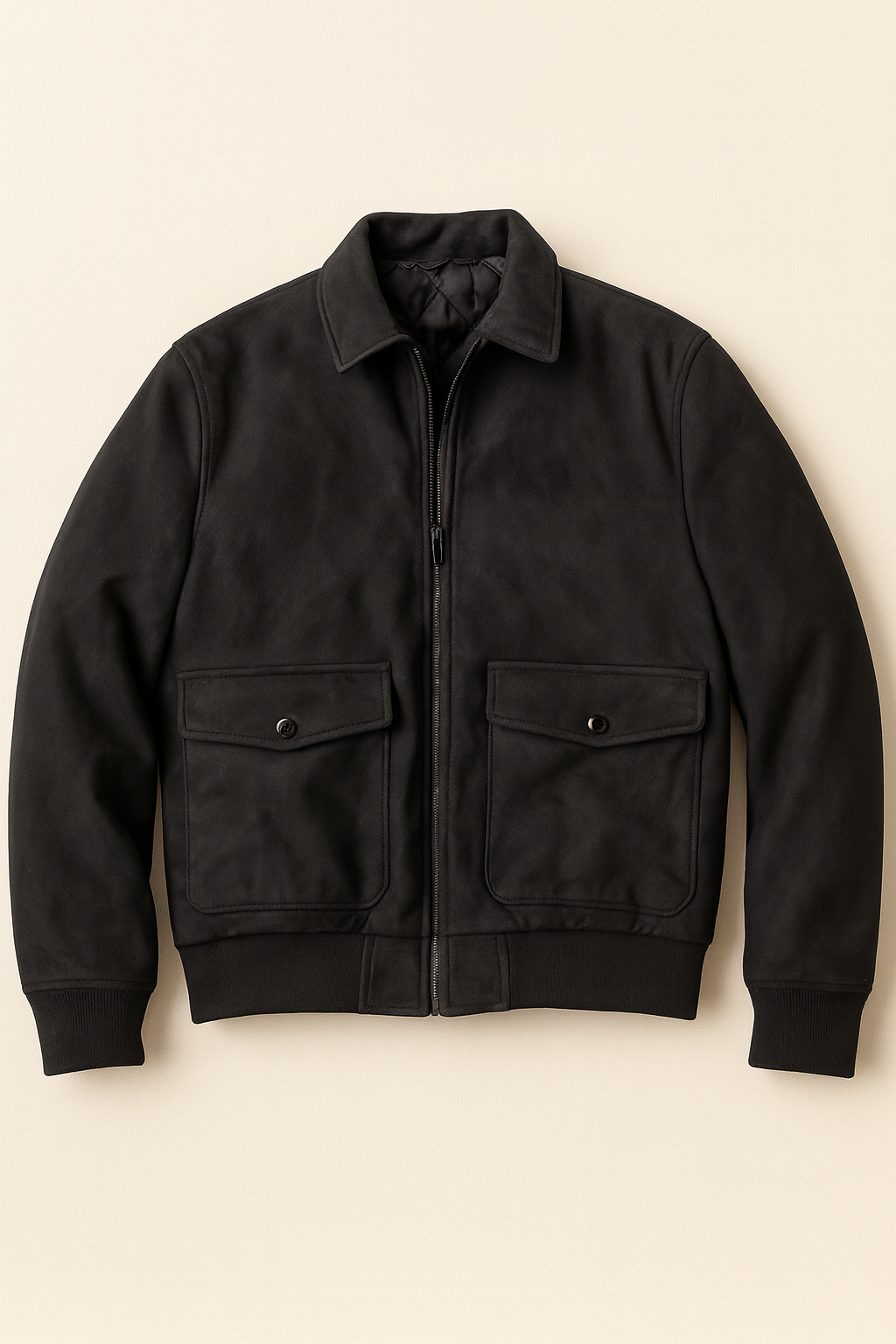 Giacca Bomber Scamosciato Nero