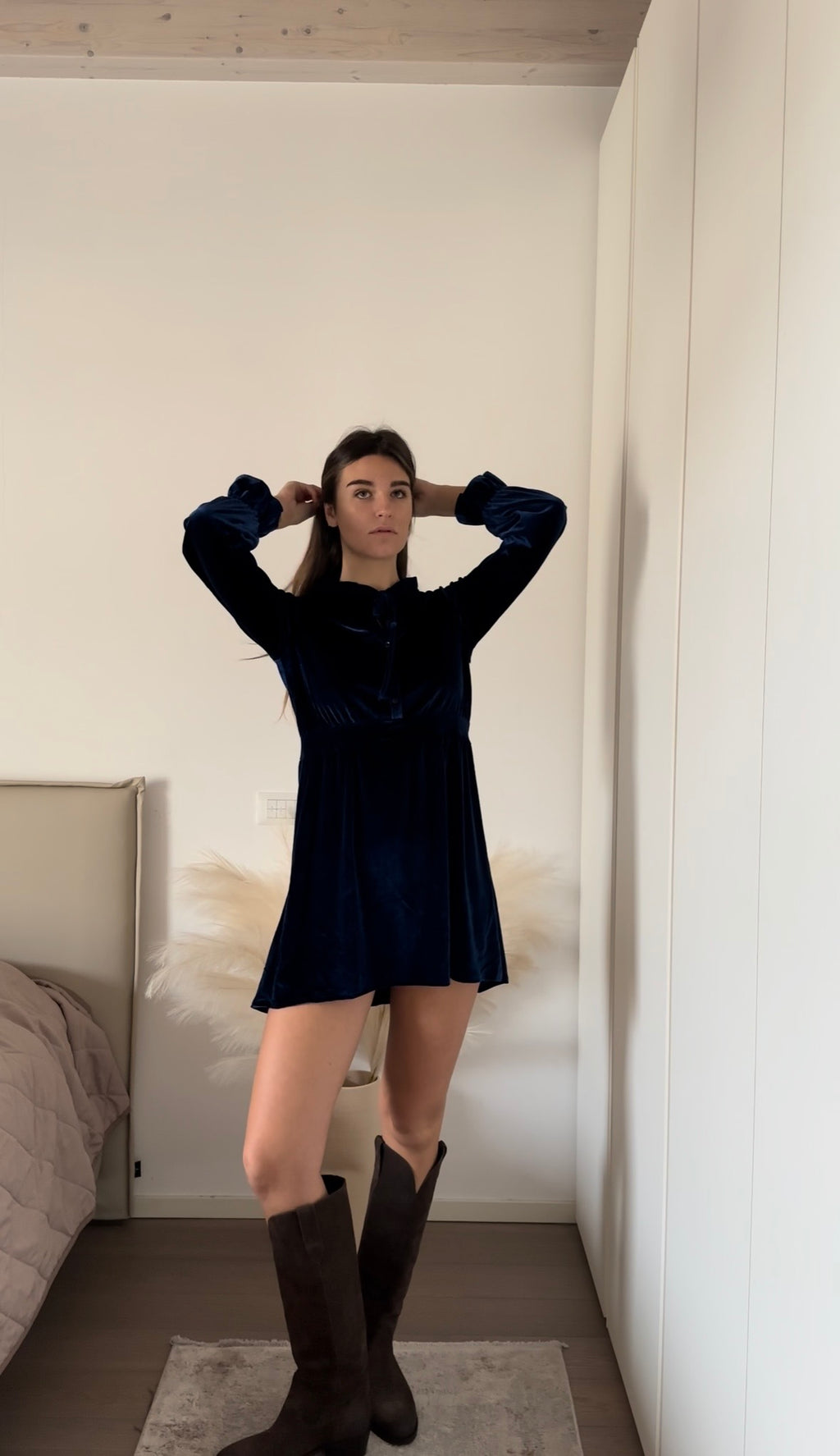 Abito in velluto Blu Navy