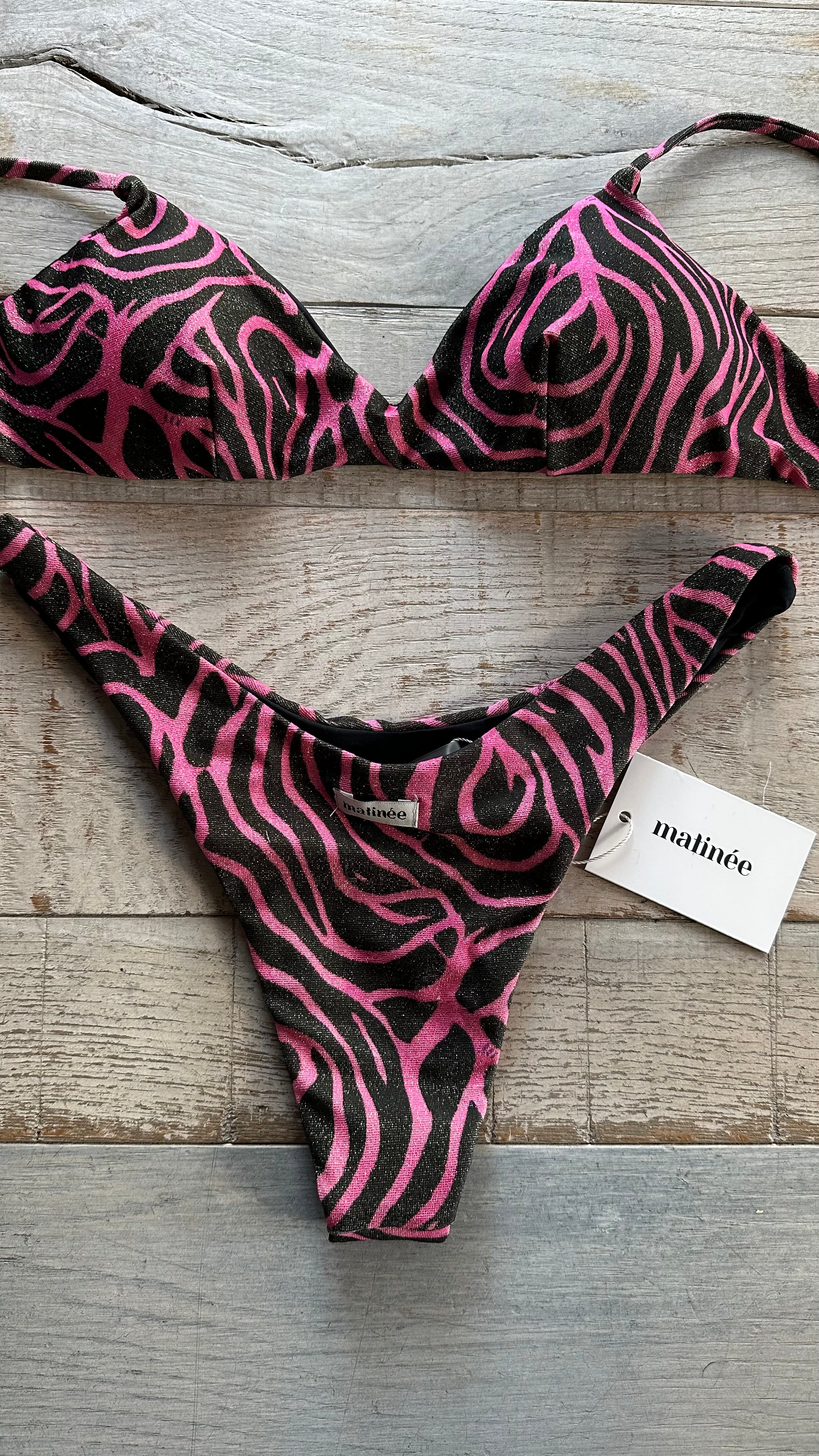 Bikini Top Zebra Rosa Lurex