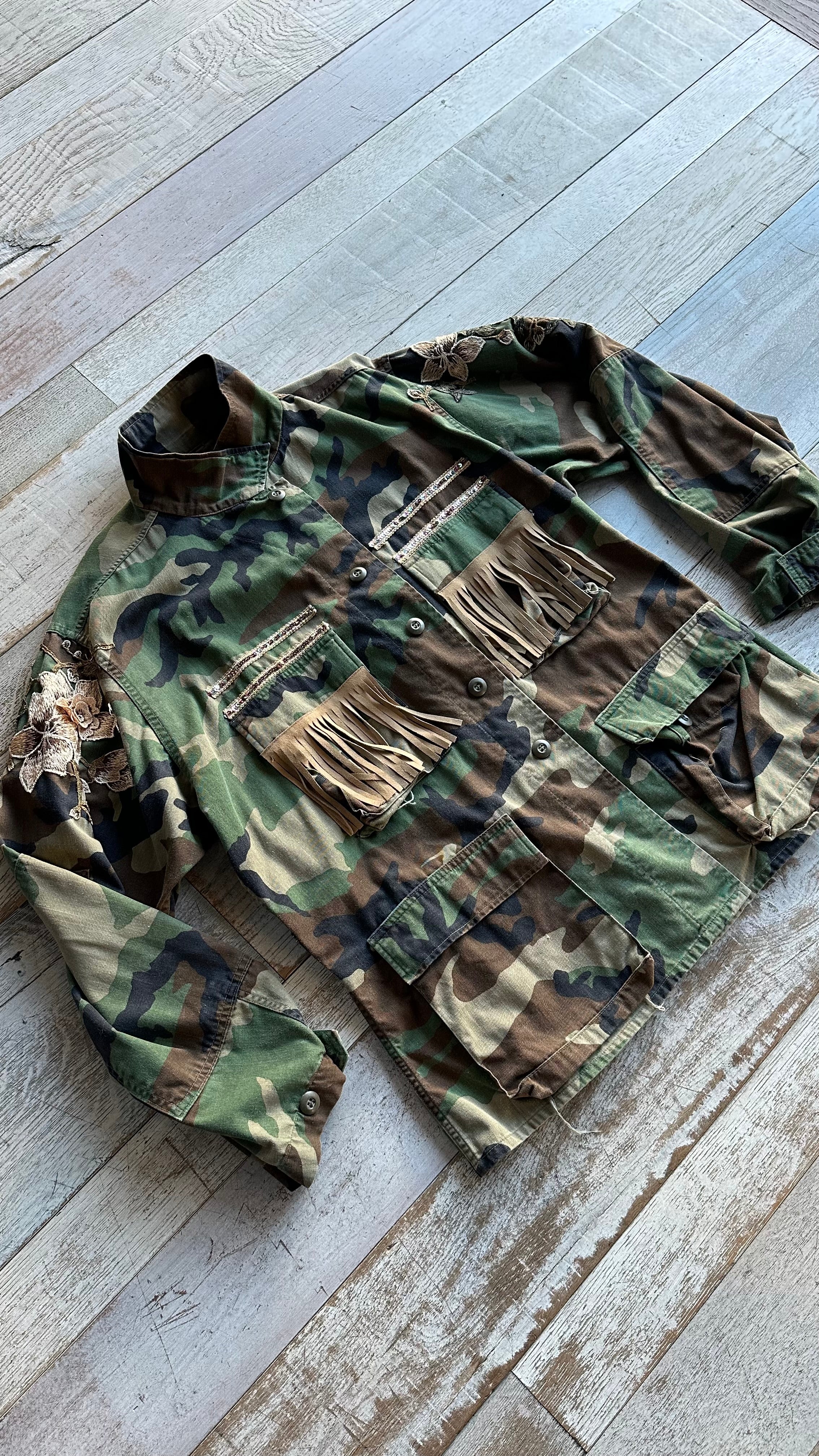 Giacca Militare “Gold Flower”