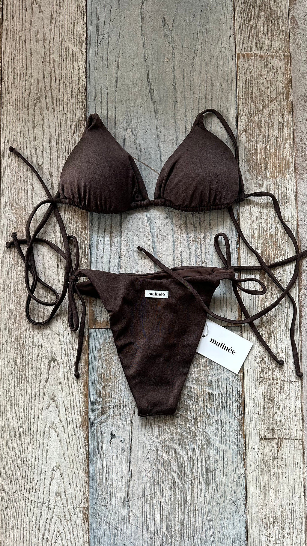 Triangolo Kate Lycra Lucida Marrone