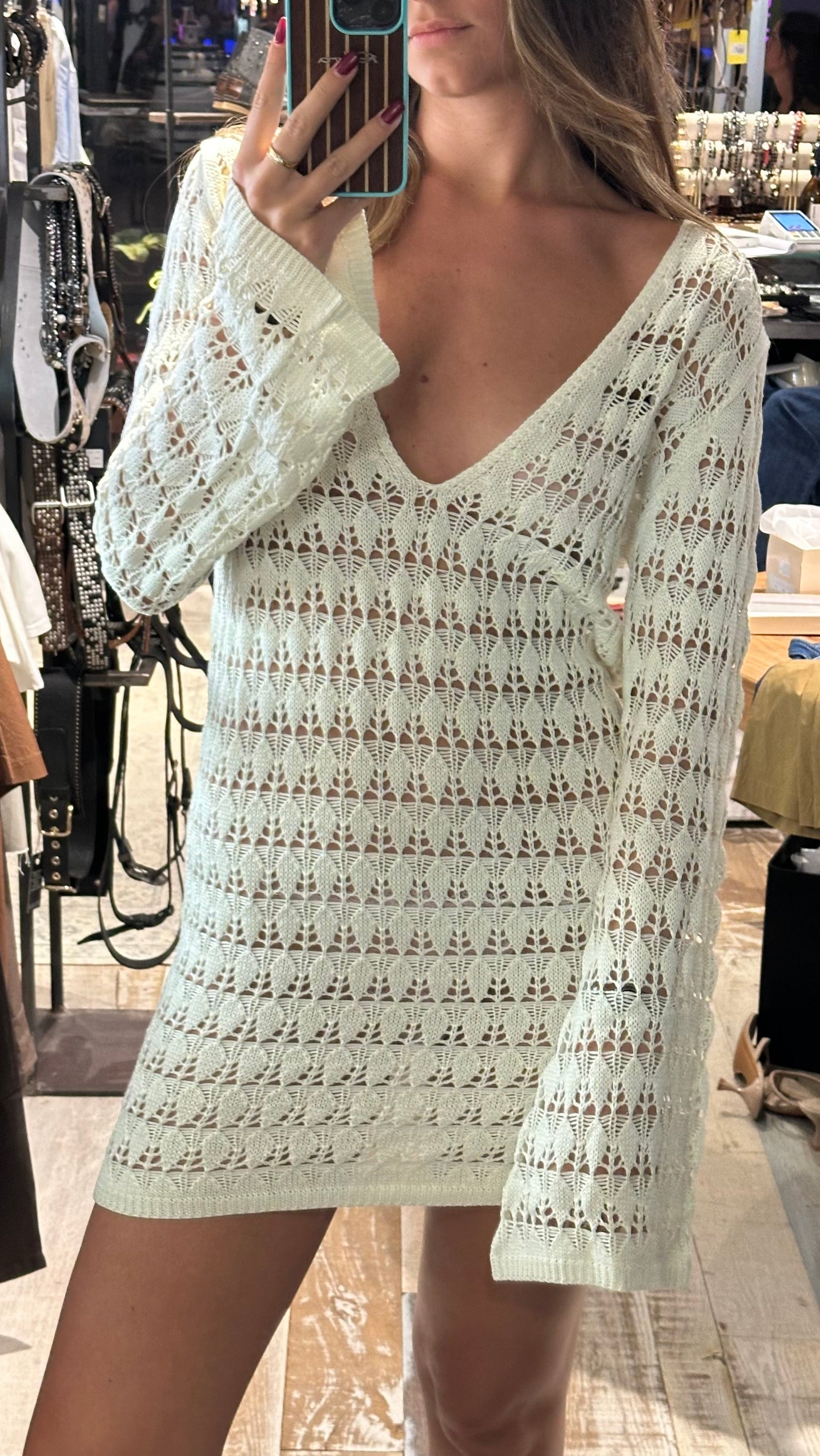 Abito copri costume FK in crochet color Panna