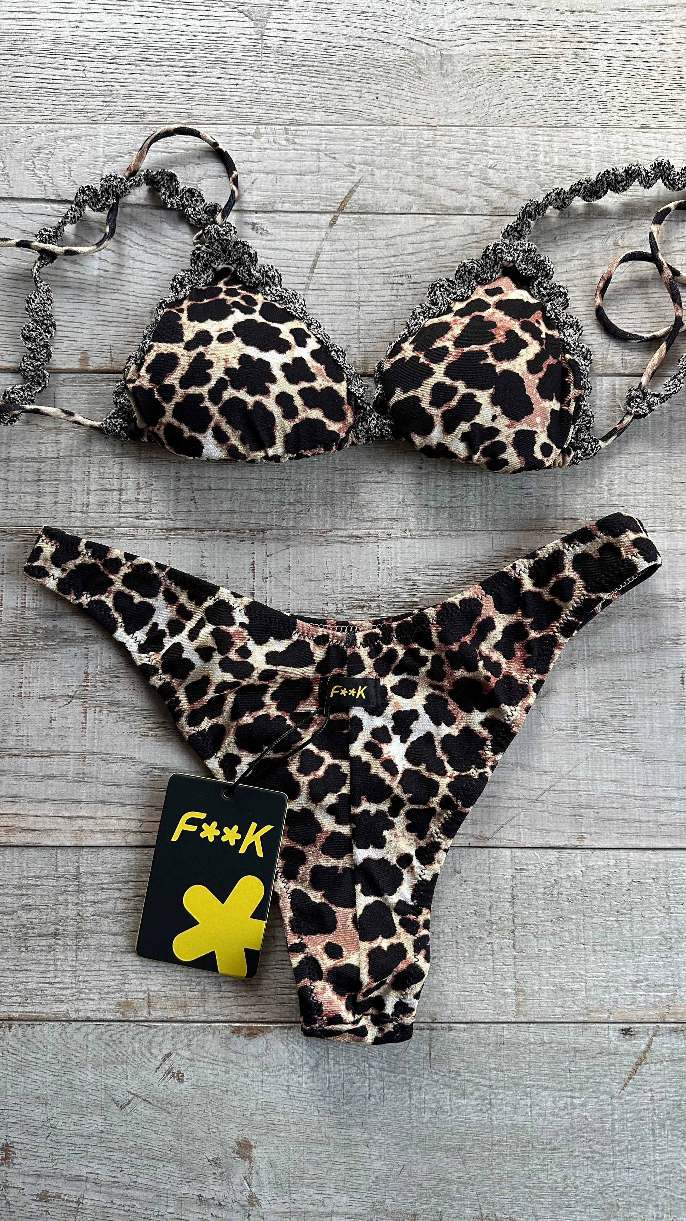 Triangolo Leopardato con bordino in pizzo