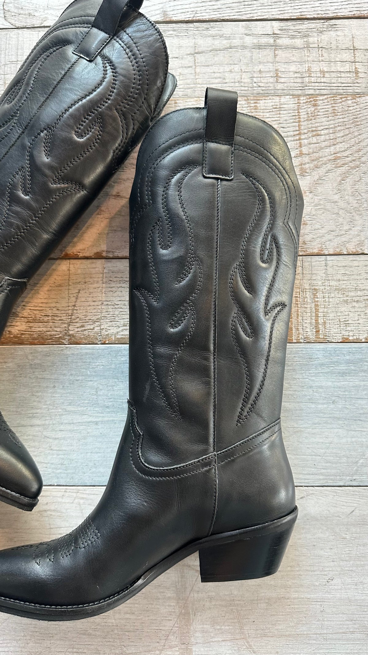 Texano in Pelle Nera «Flame»