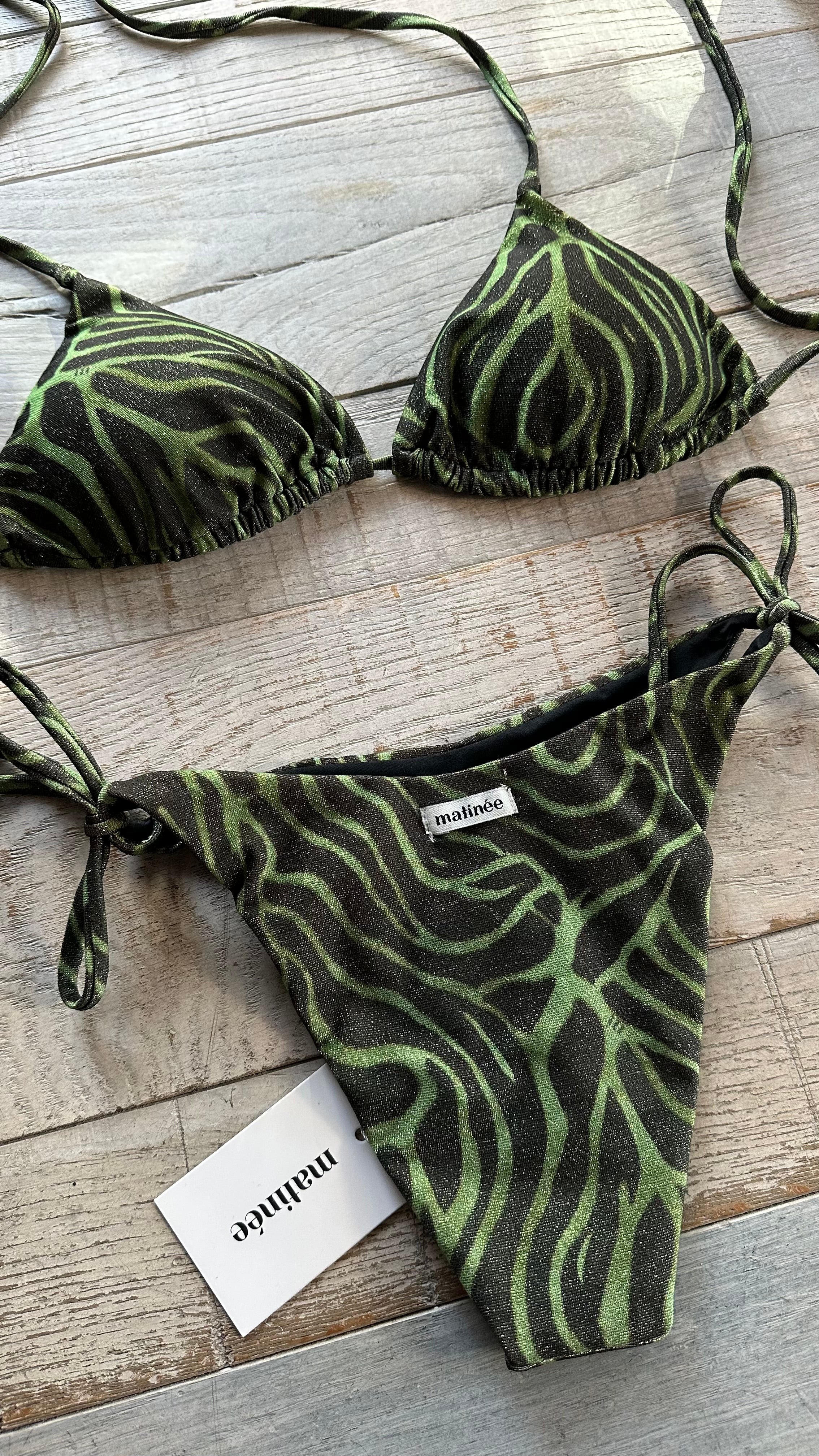 Triangolo Zebra Verde Lurex