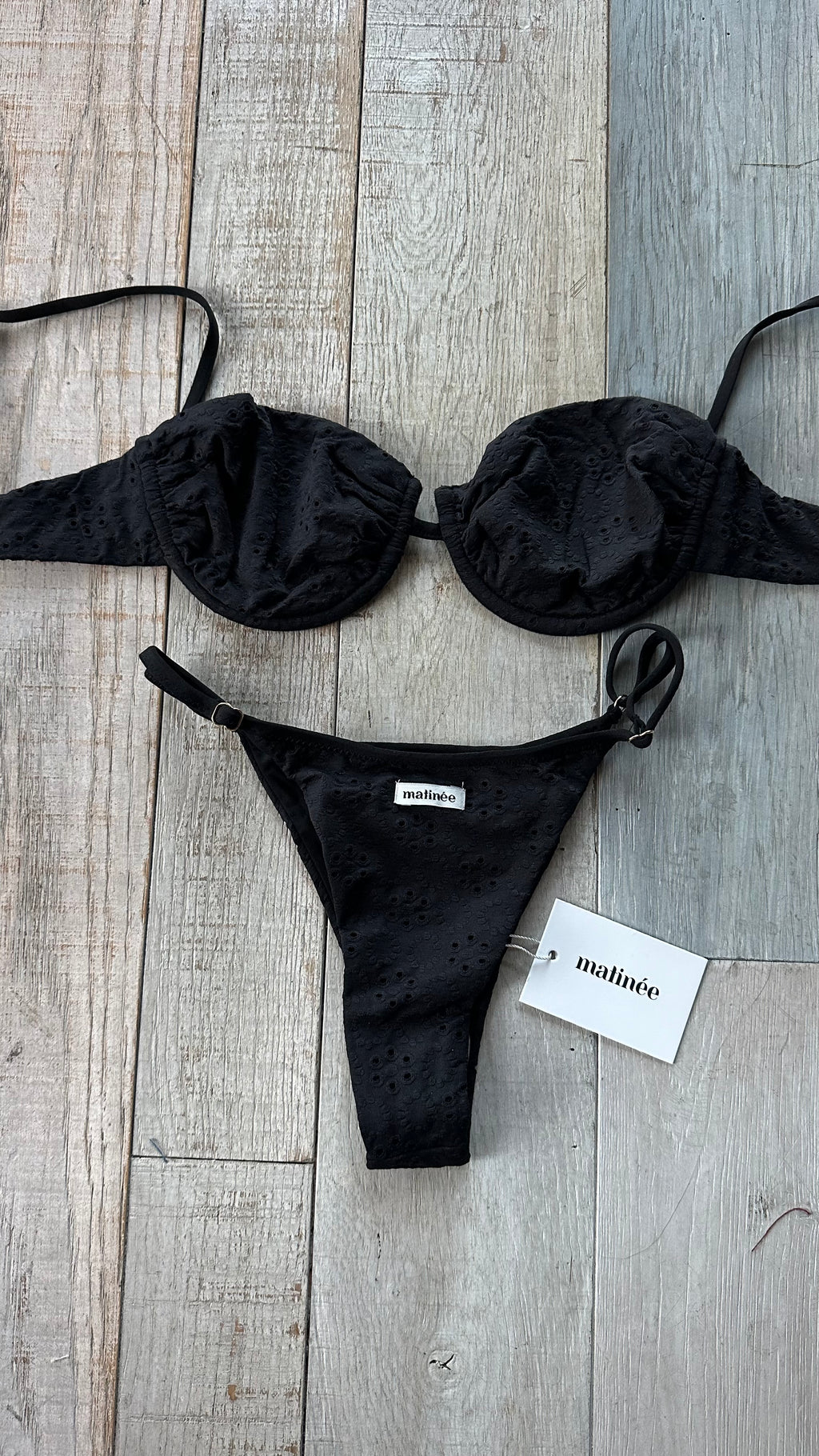 Bikini Balconcino Marina Macramè Sangallo Nero