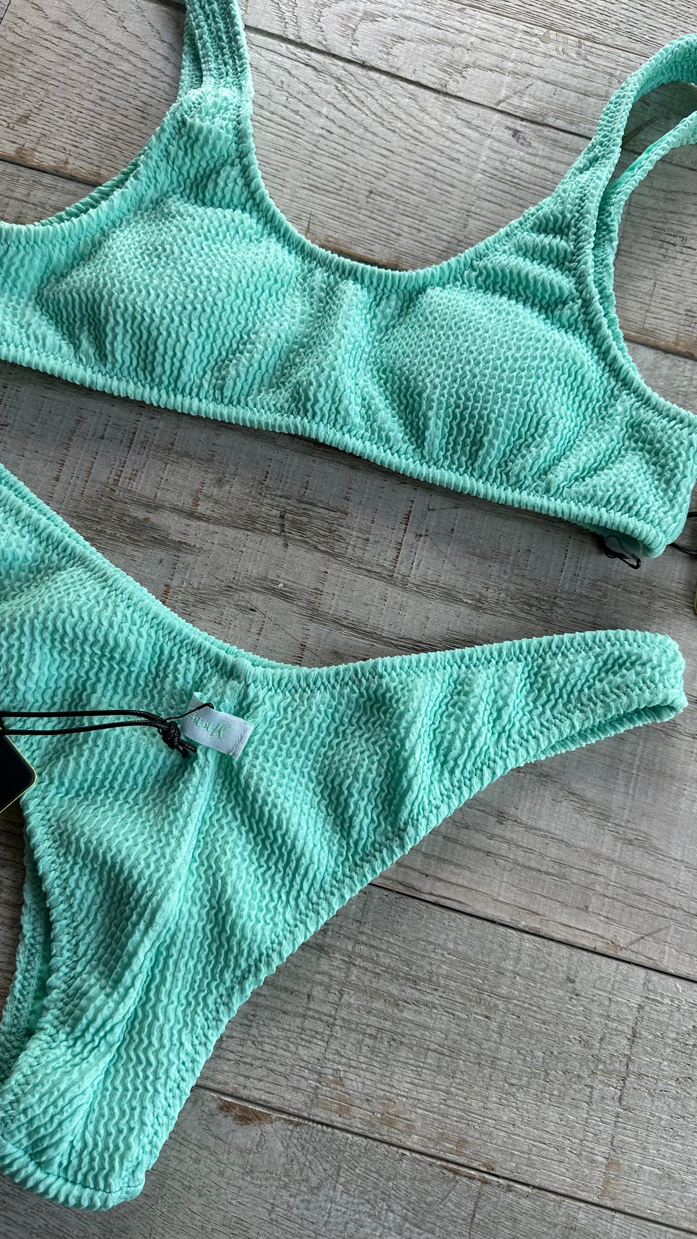 Bikini Top Goffrato Verde Acqua
