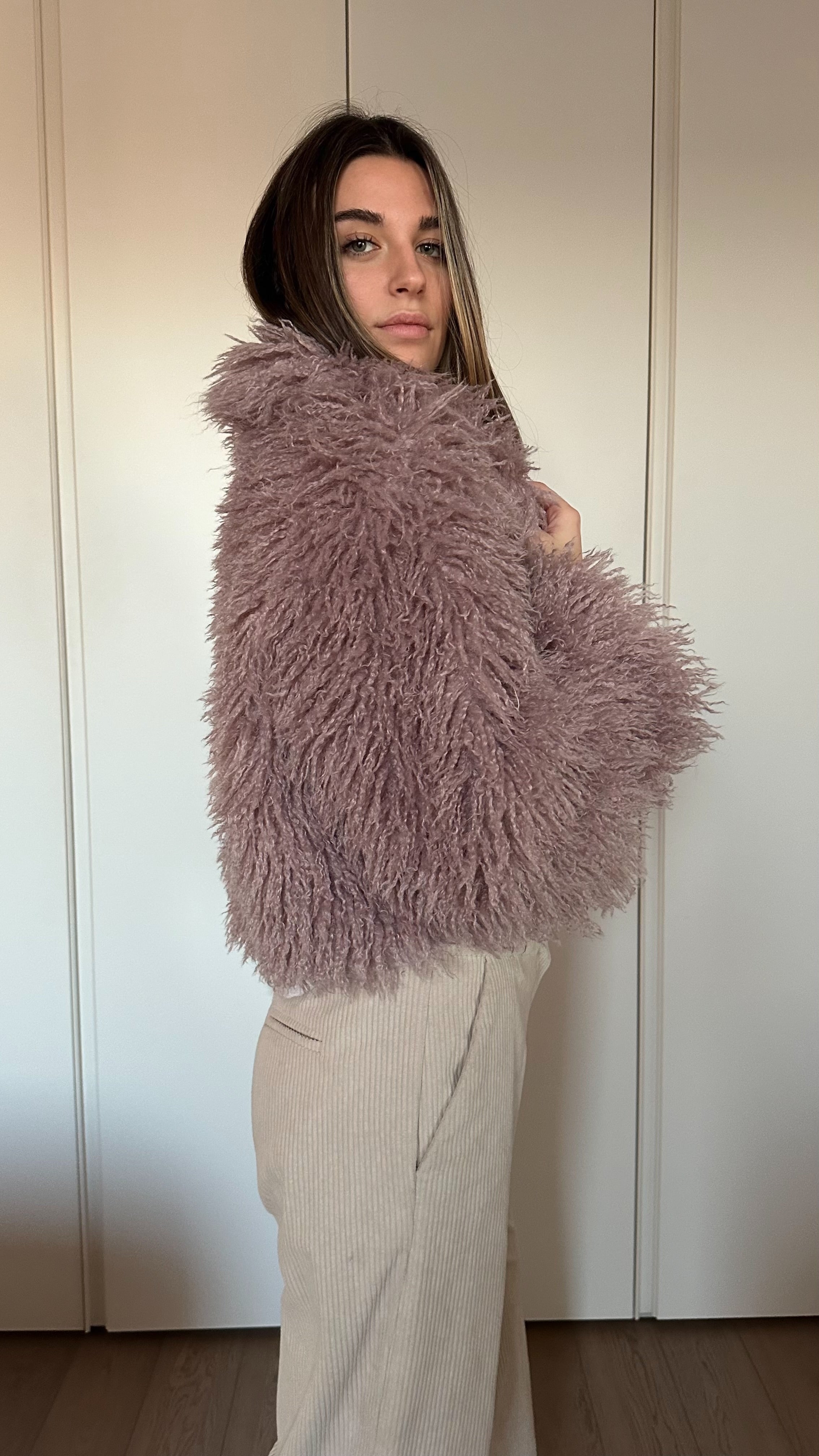 Eco Pelliccia Mongolia Rosa Cipria