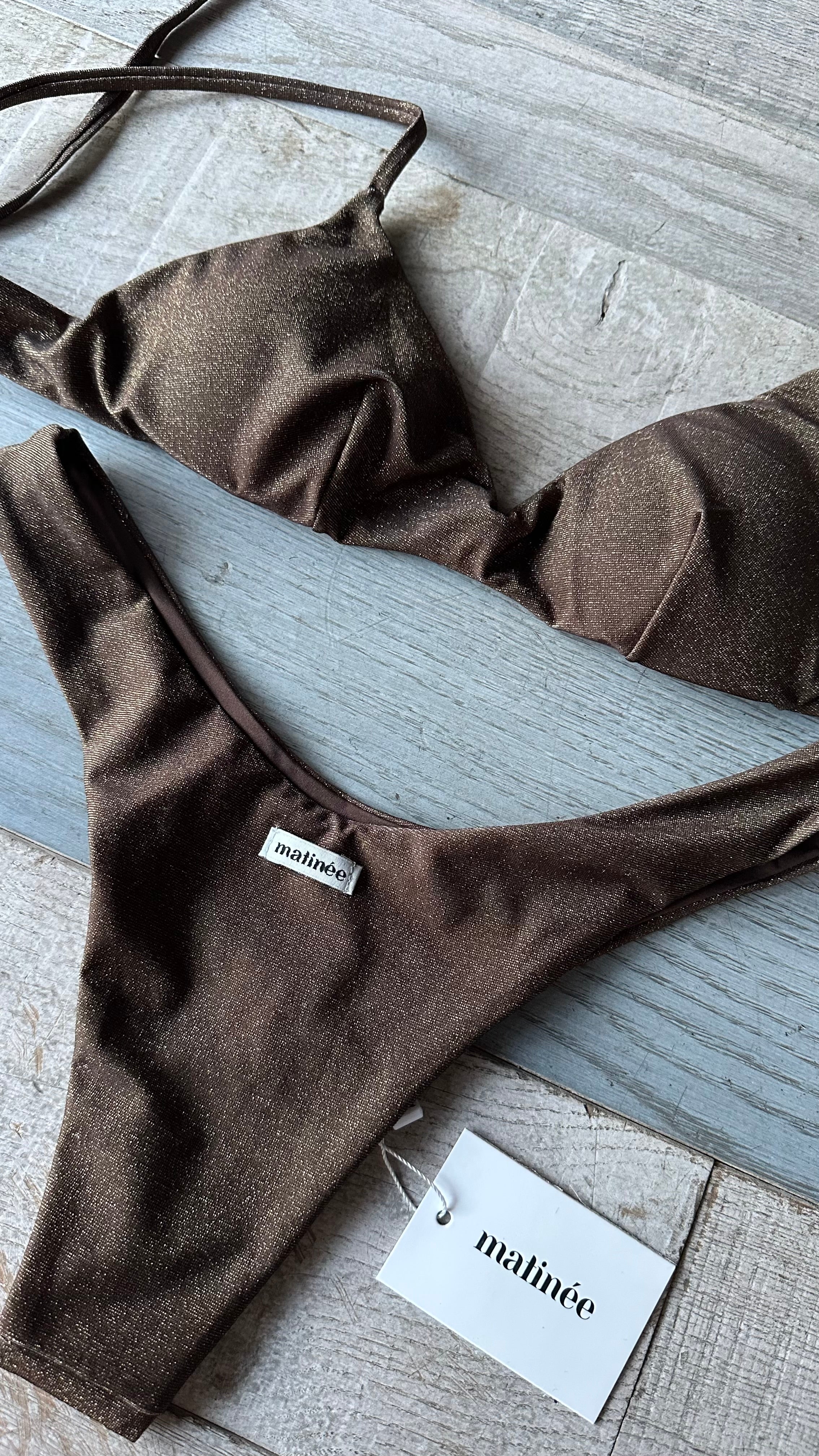 Bikini Top Tina Lurex Marrone