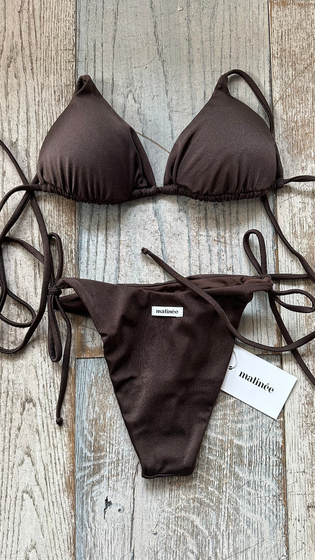 Triangolo Kate Lycra Lucida Marrone