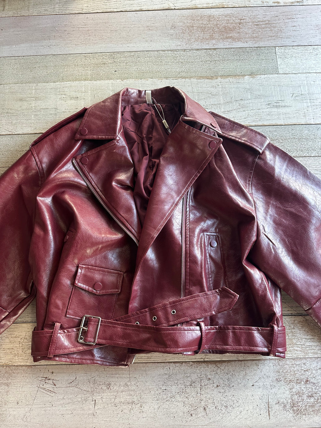 Giacca Chiodo Bordeaux