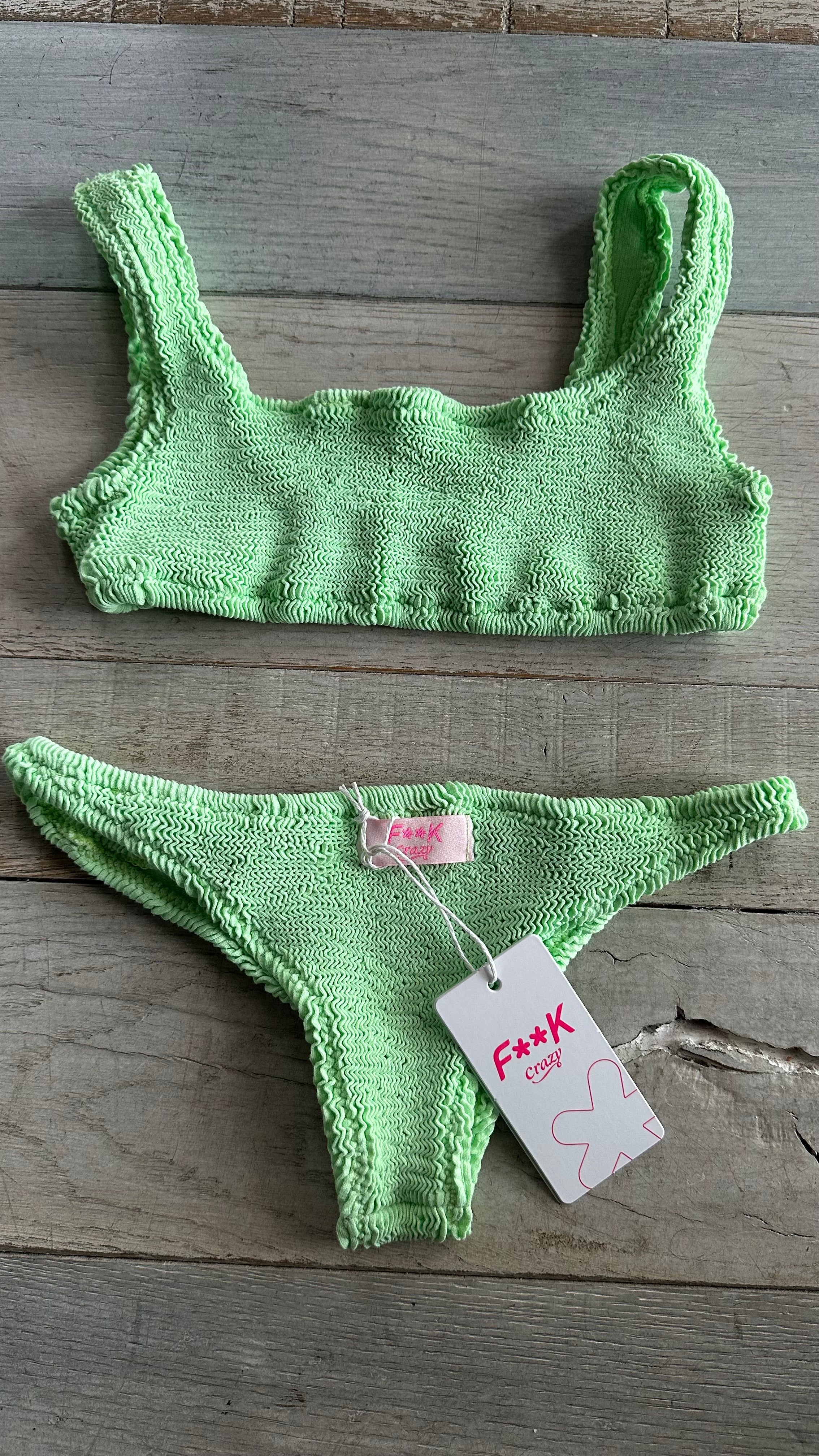 Bikini Top Goffrato Verde Fluo