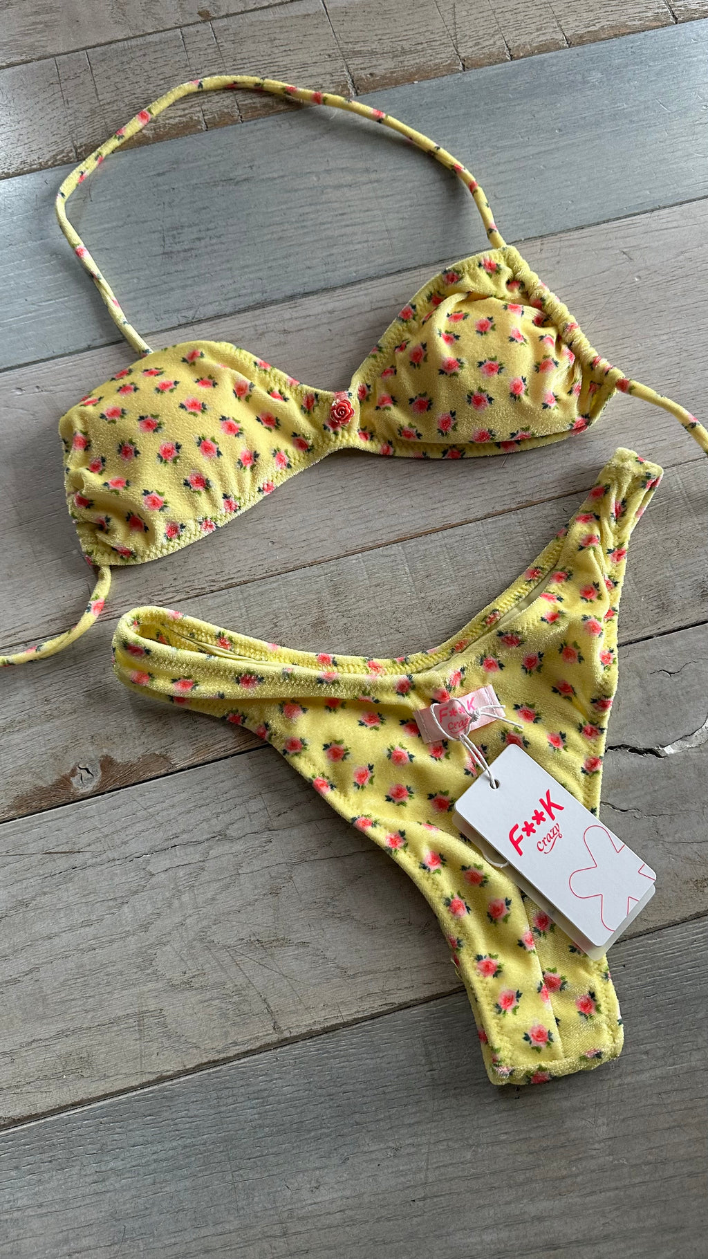 Fascia in Ciniglia Fiori Giallo Pastello