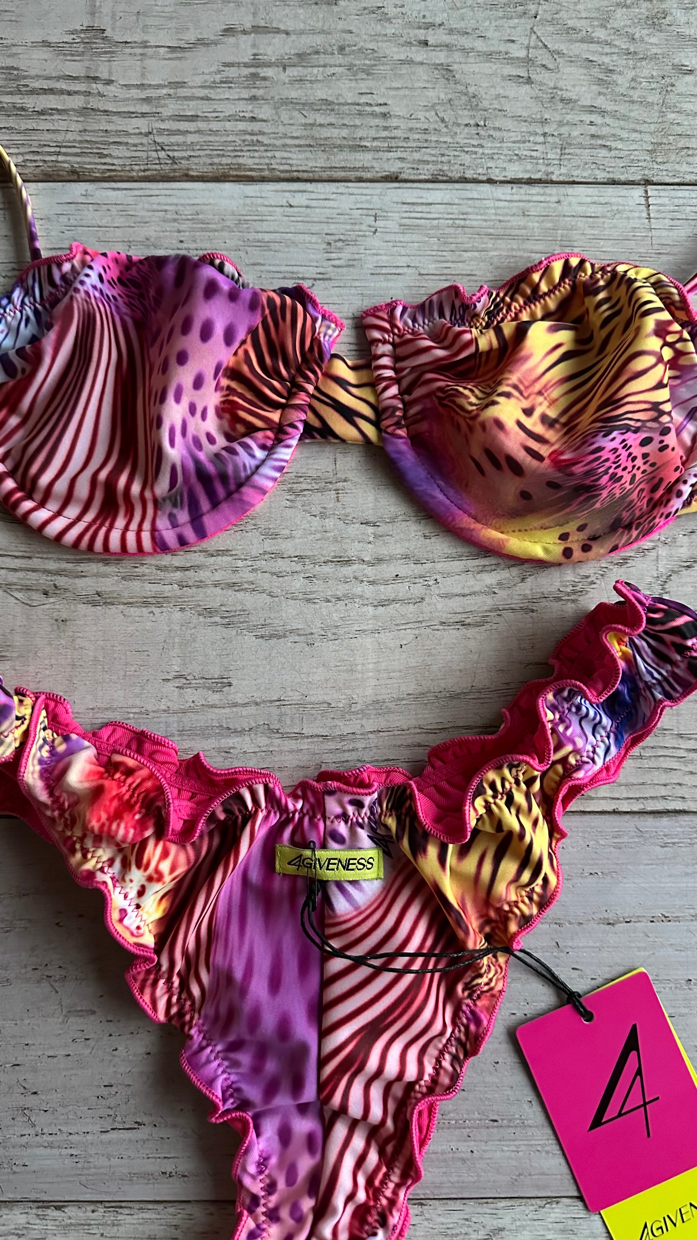 Bikini Balconcino Zebra Rosa