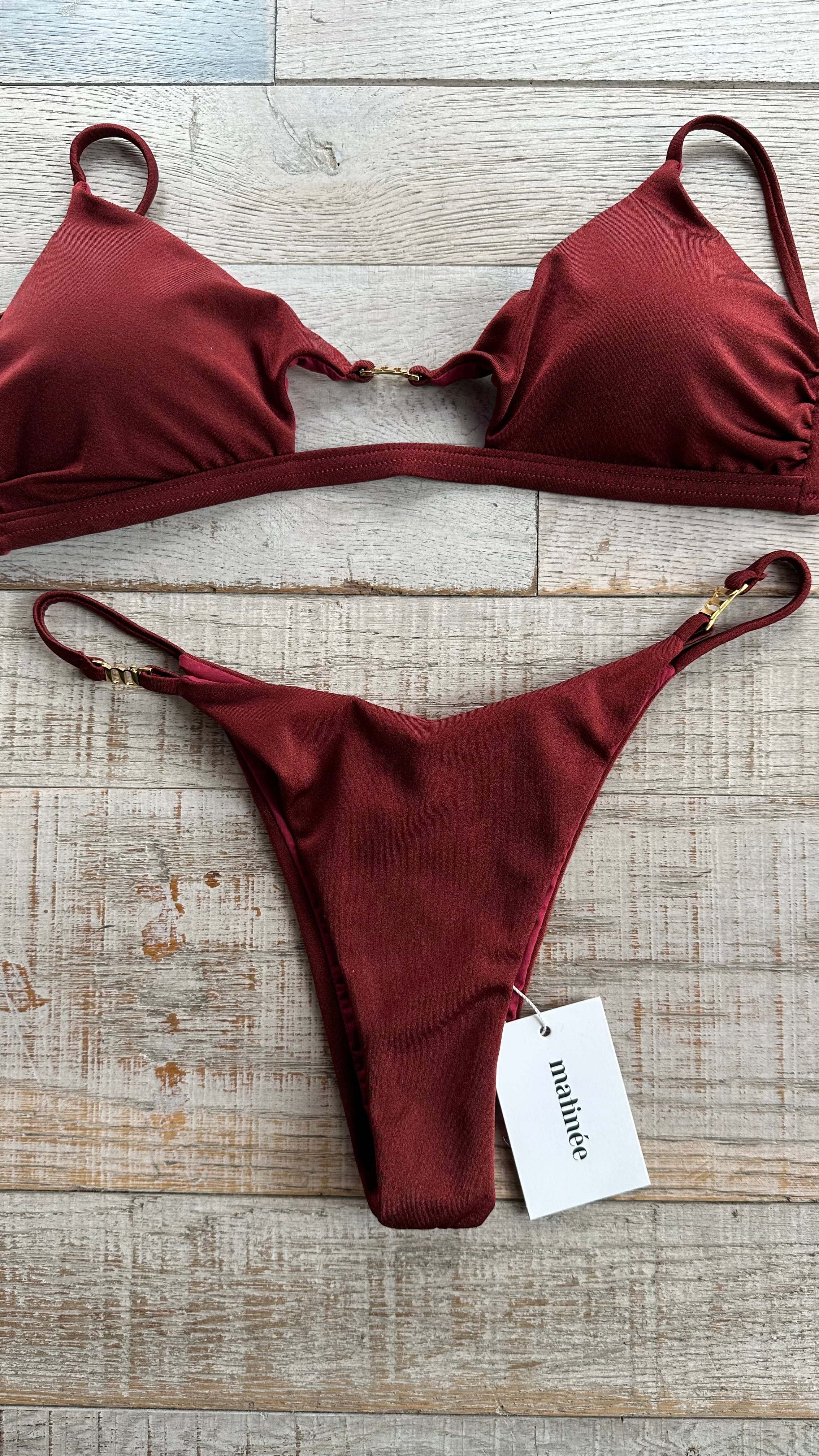 Bikini Top Taylor Lycra Lucida Vino