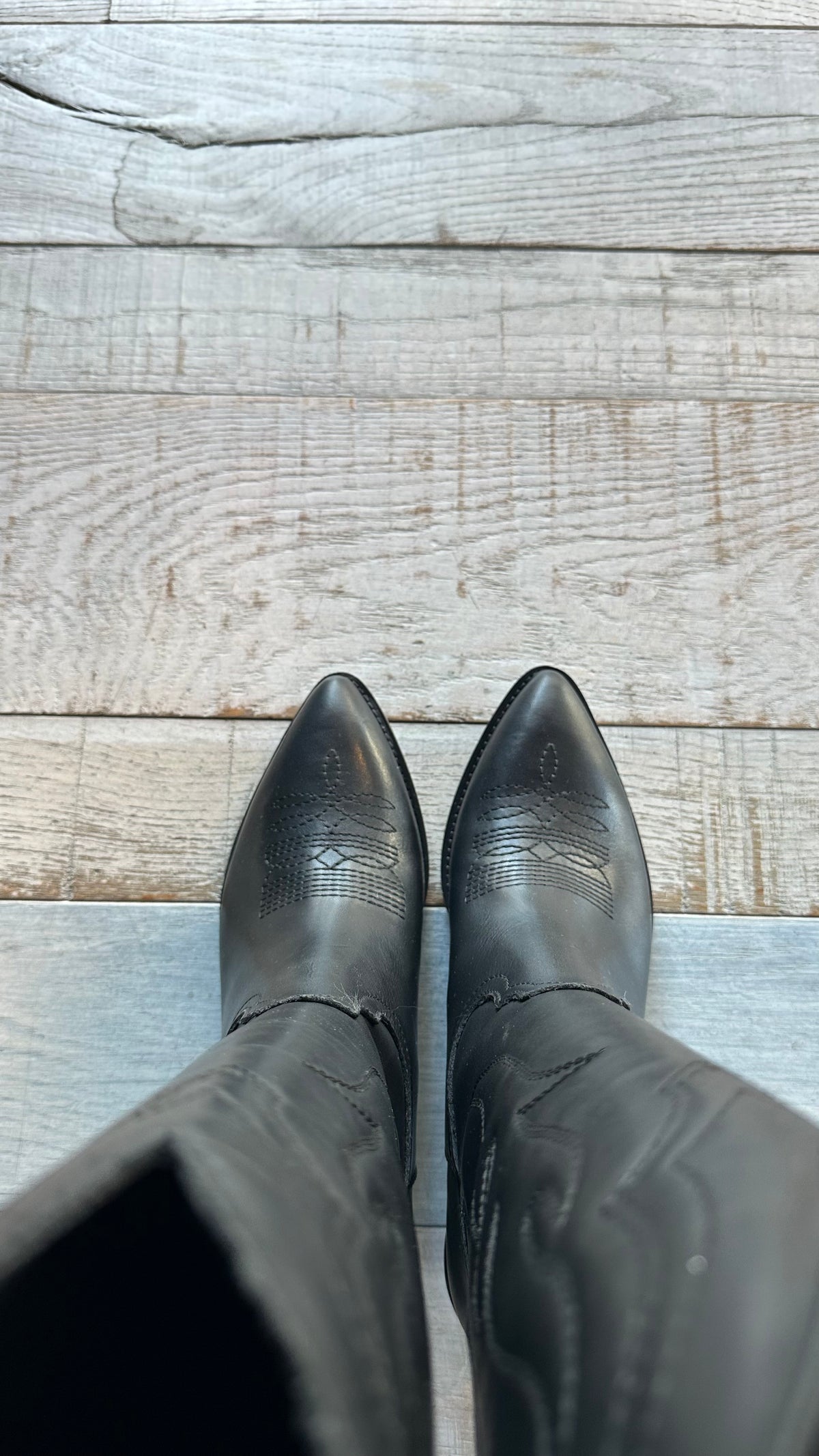 Texano in Pelle Nera «Flame»