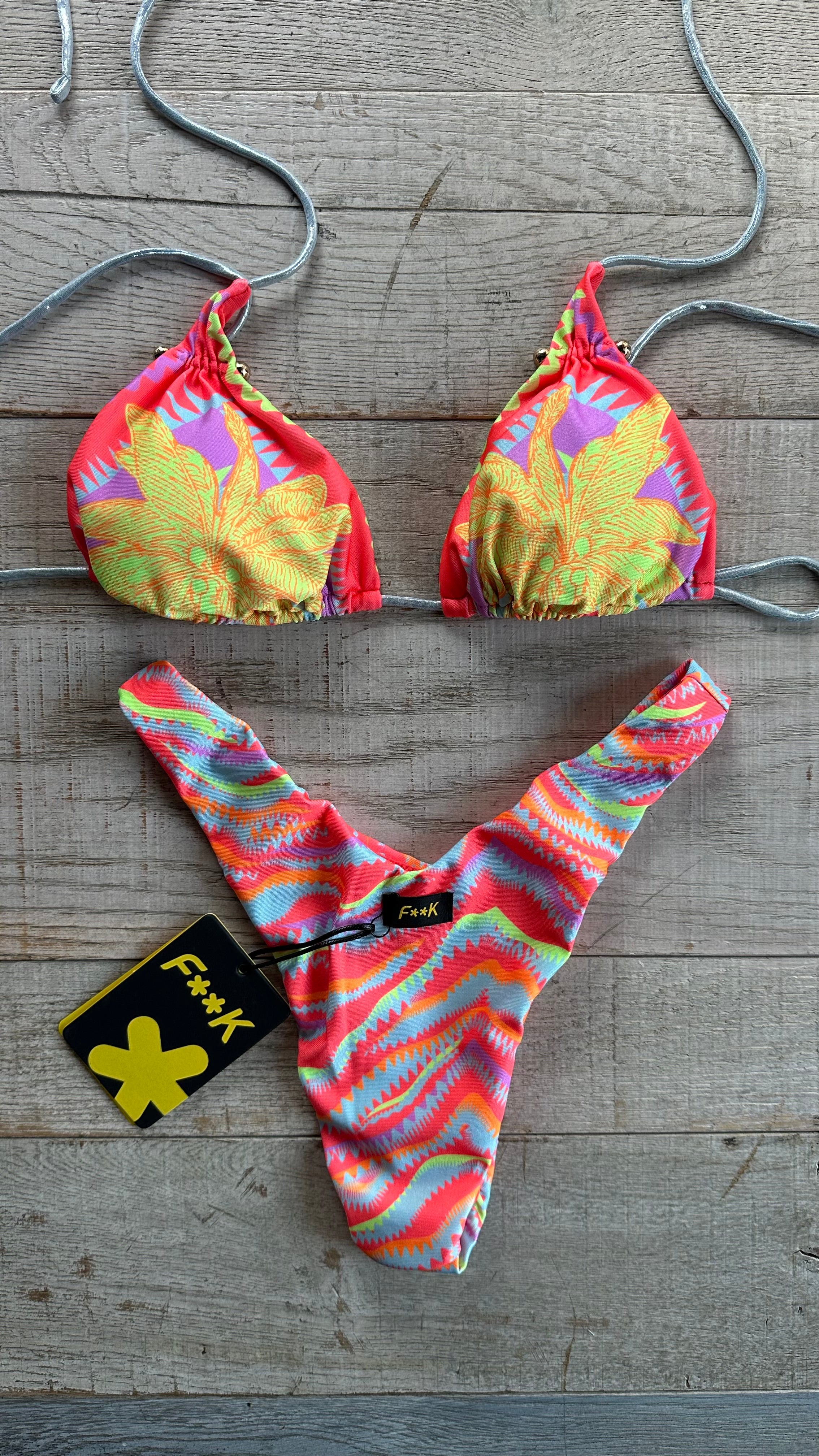 Triangolo In Lycra Multicolor Fluo