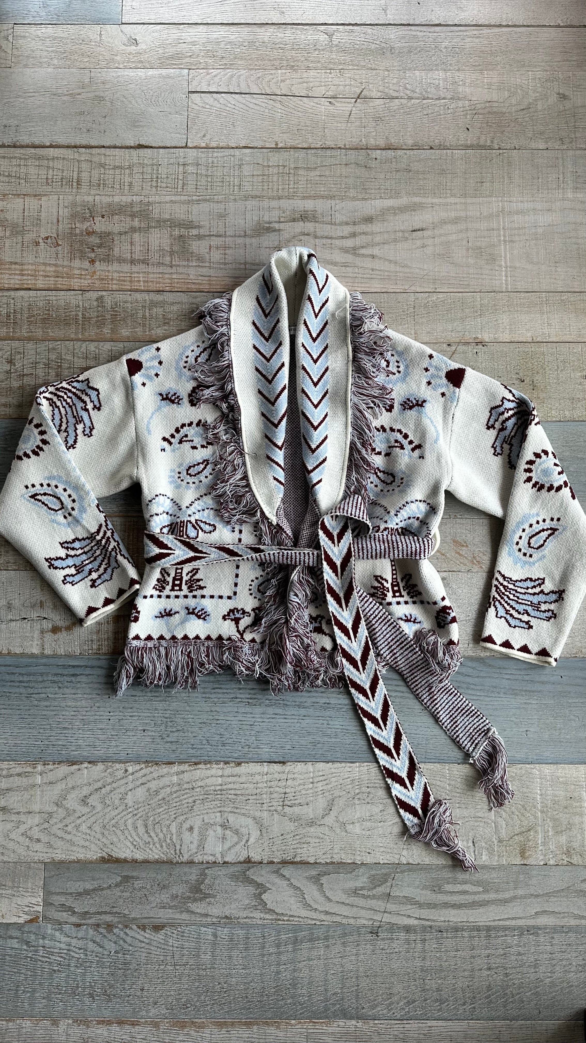 Cardigan Crop Palms White