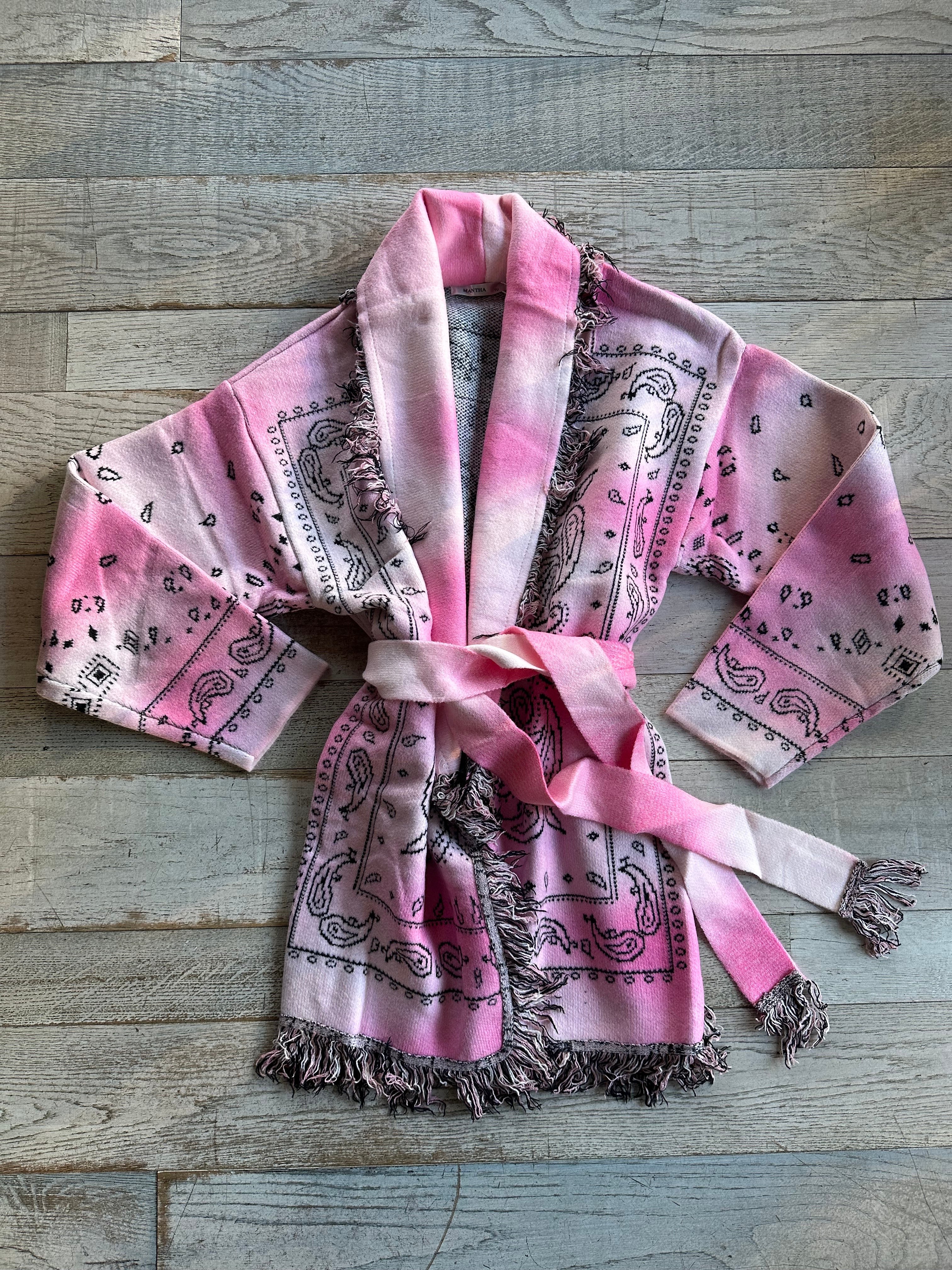 Cardigan Bandana Rosa